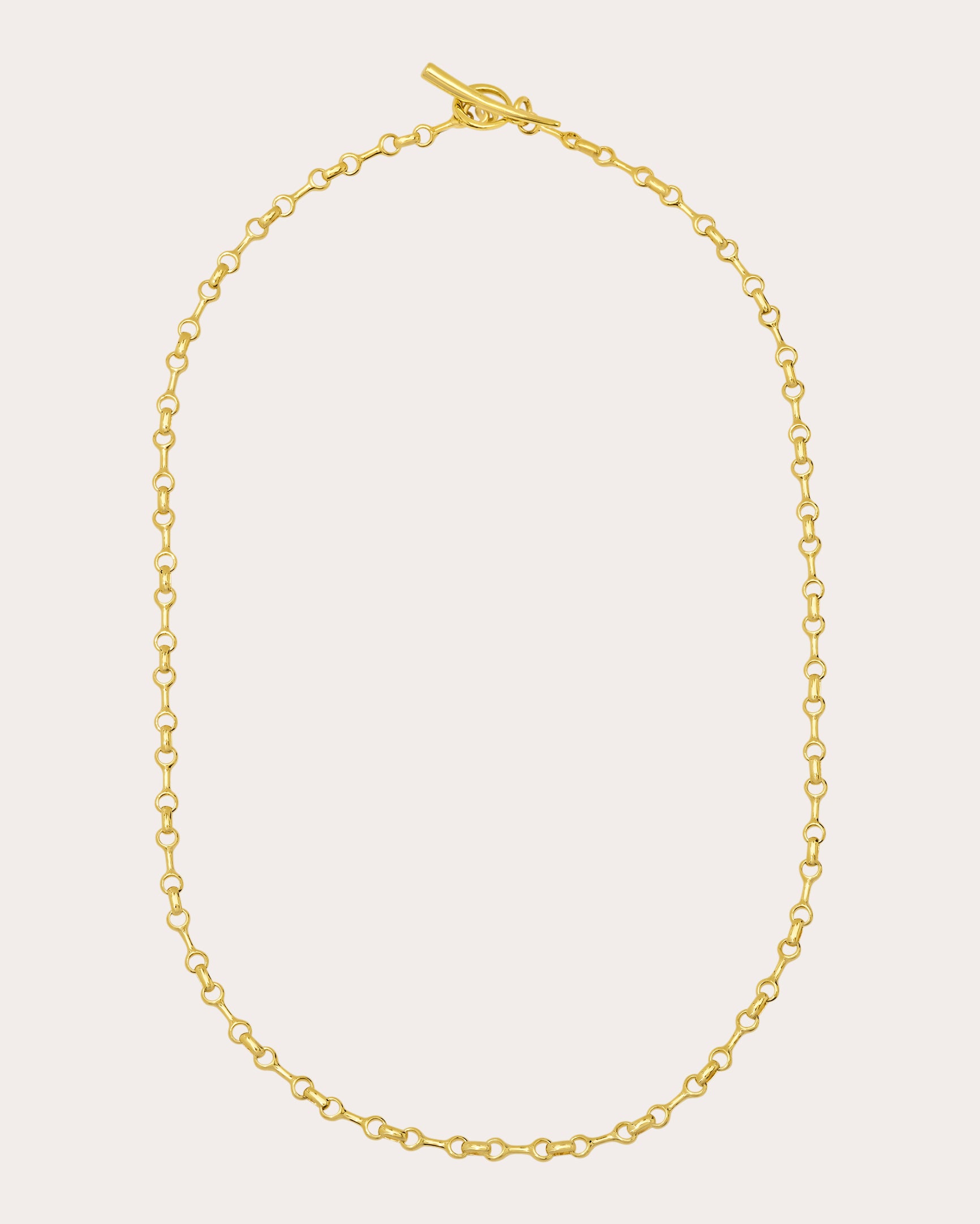 14k Gold 10mm Double Beam Chain Necklace