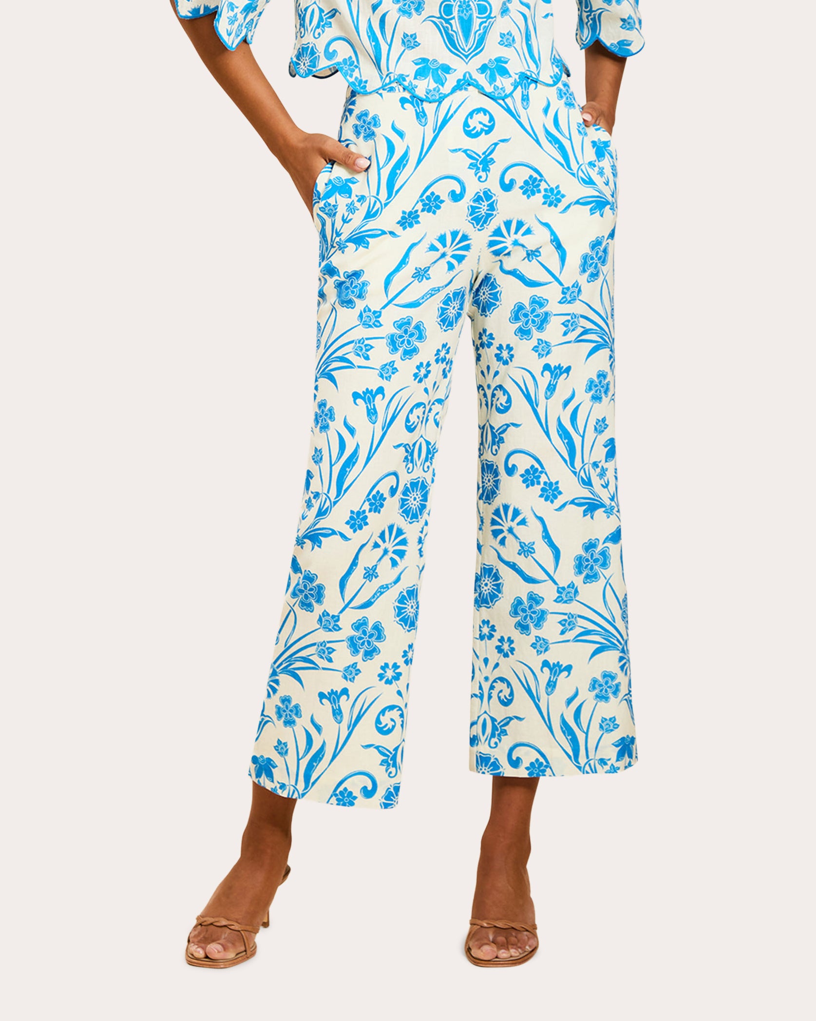 Taylor Floral Cotton Cropped Pants