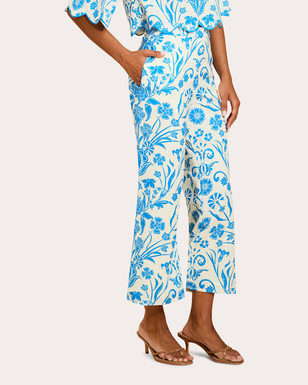 Taylor Floral Cotton Cropped Pants