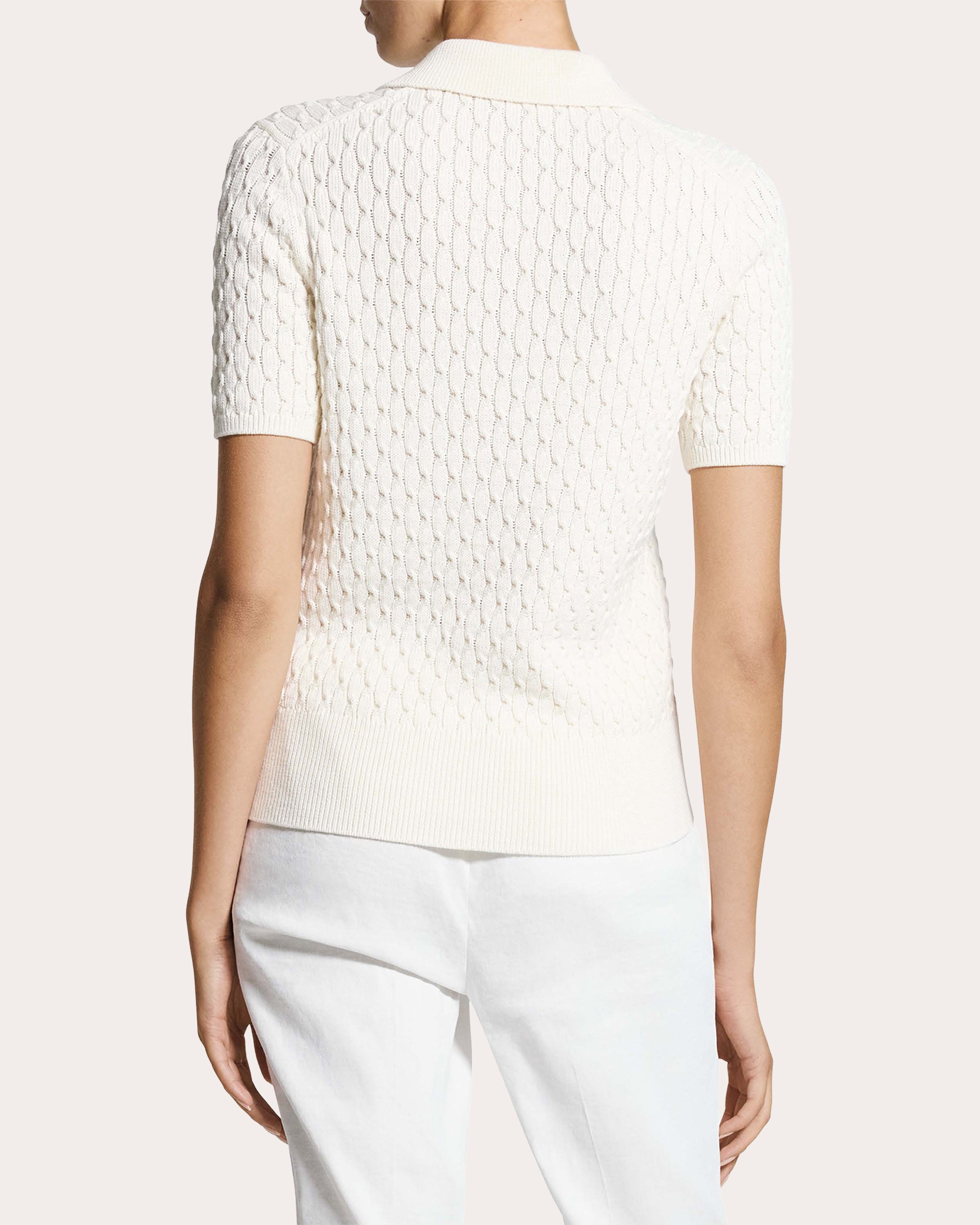 Organic Cotton Cable Knit Polo