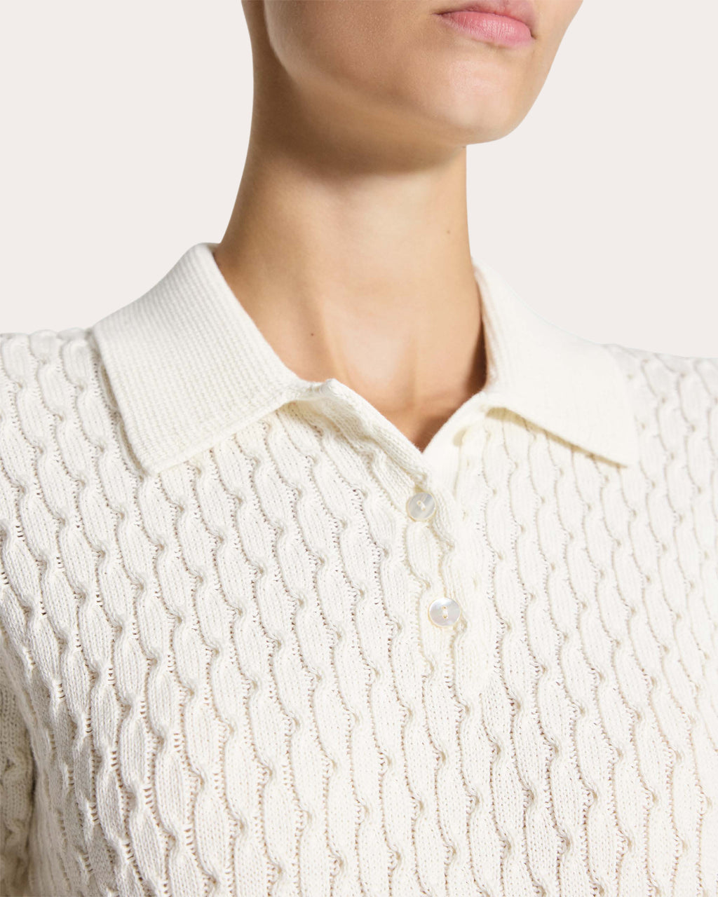 Organic Cotton Cable Knit Polo