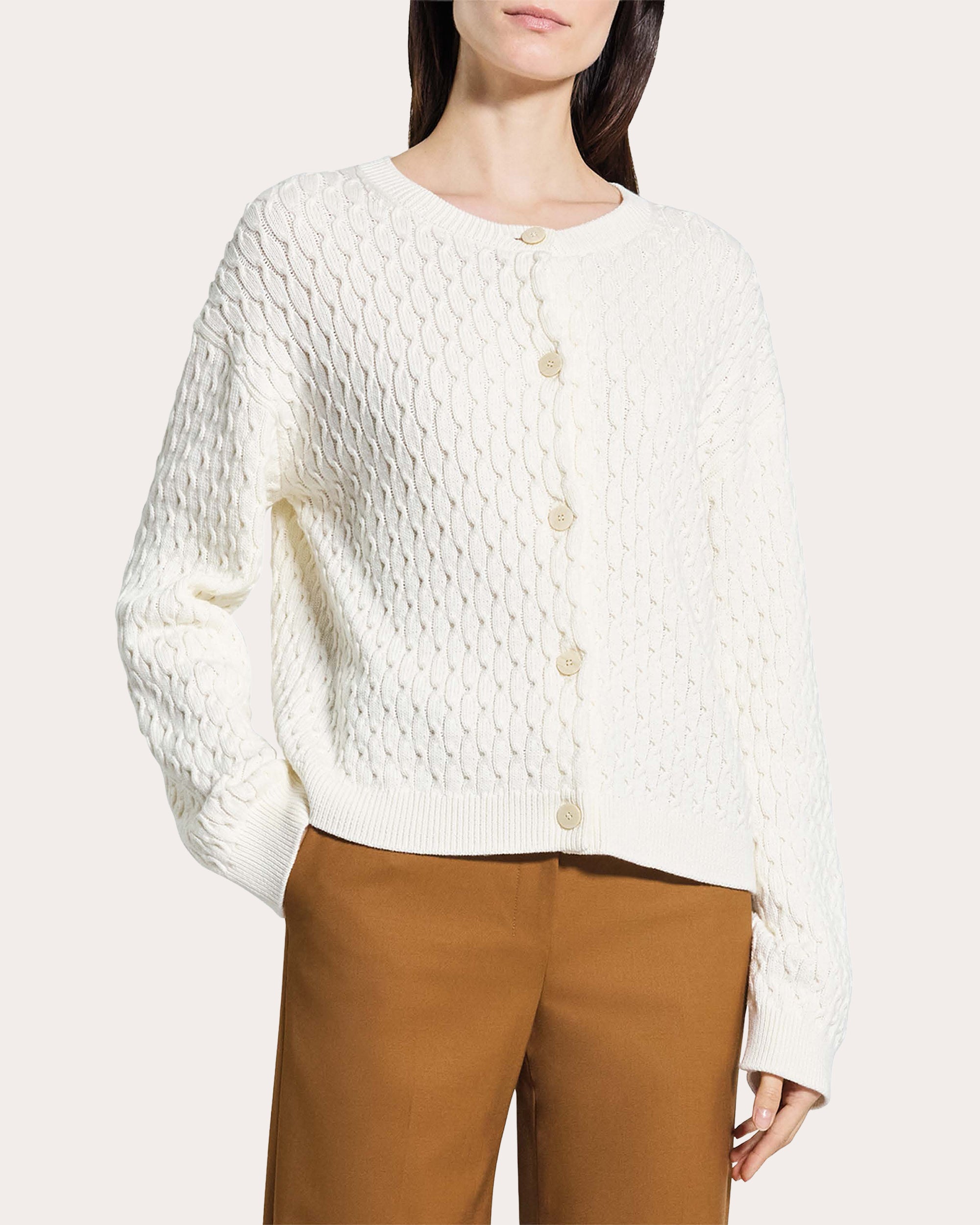 Organic Cotton Cable Knit Cardigan