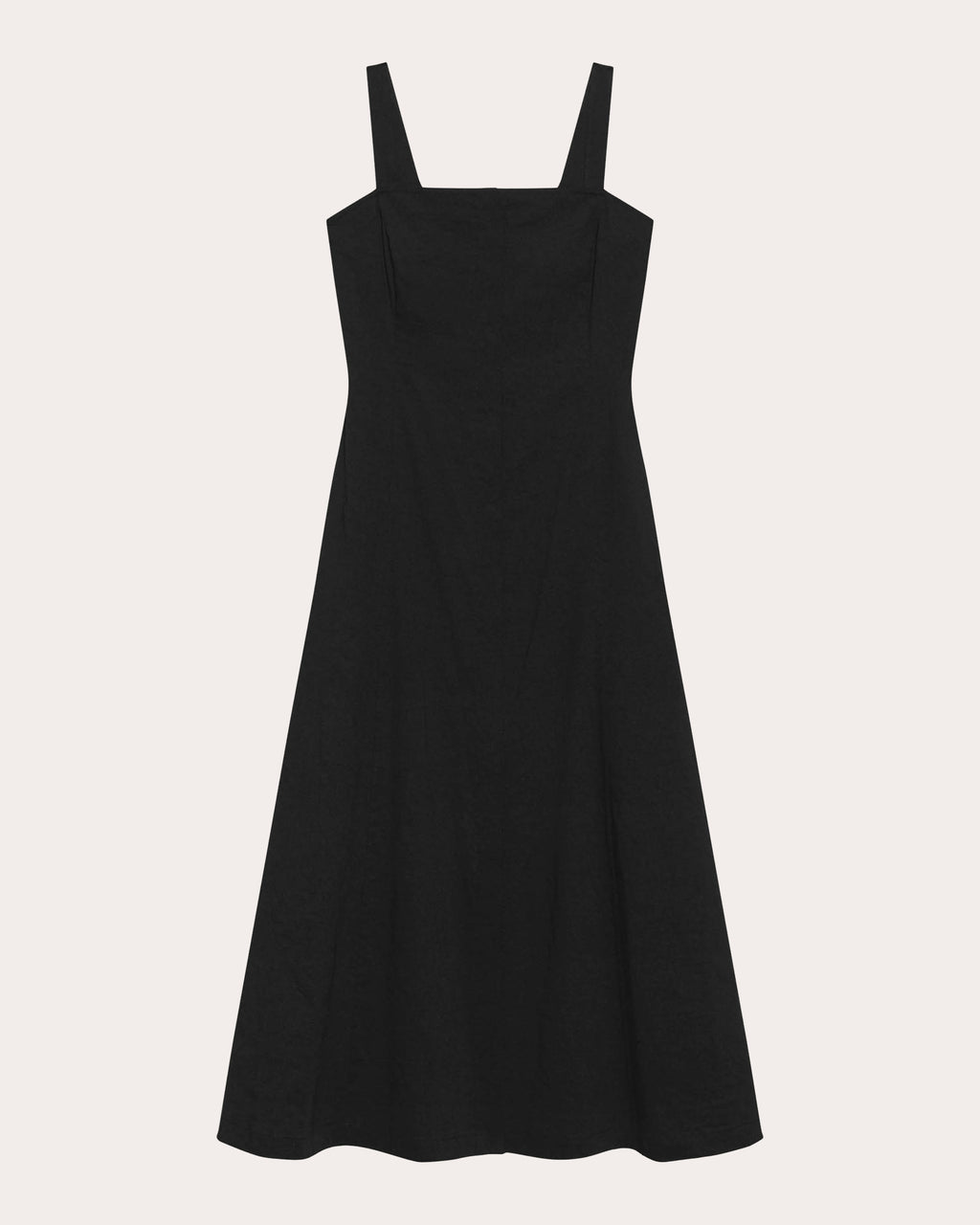 Good Linen Square Neck Flared Midi Dress