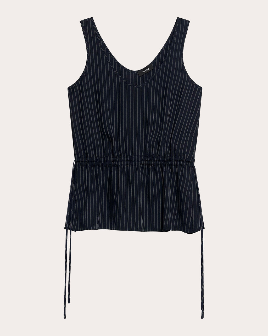 Washed Twill Stripe Drawstring Tank Top