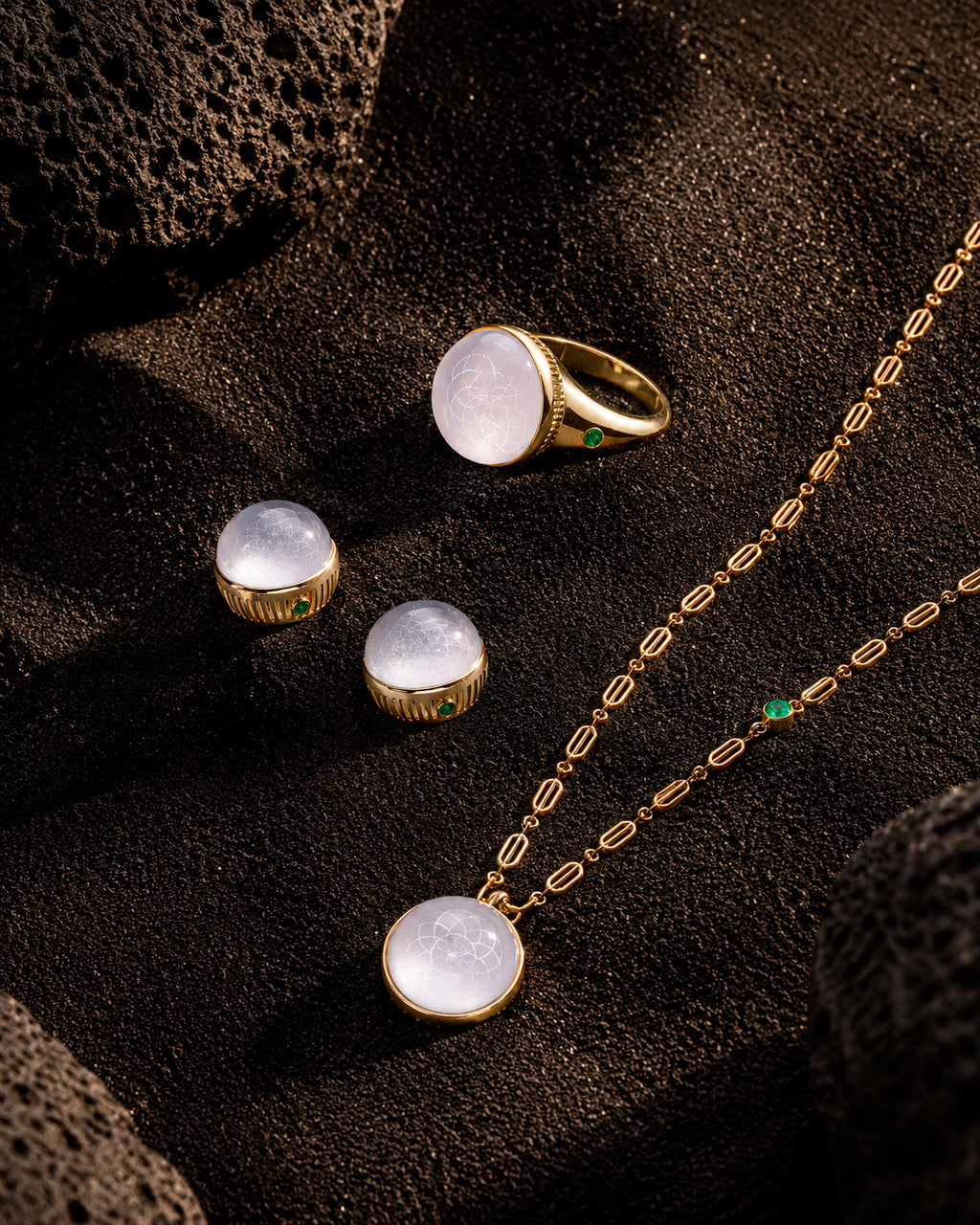 Crystal Quartz Torus Pinky Ring