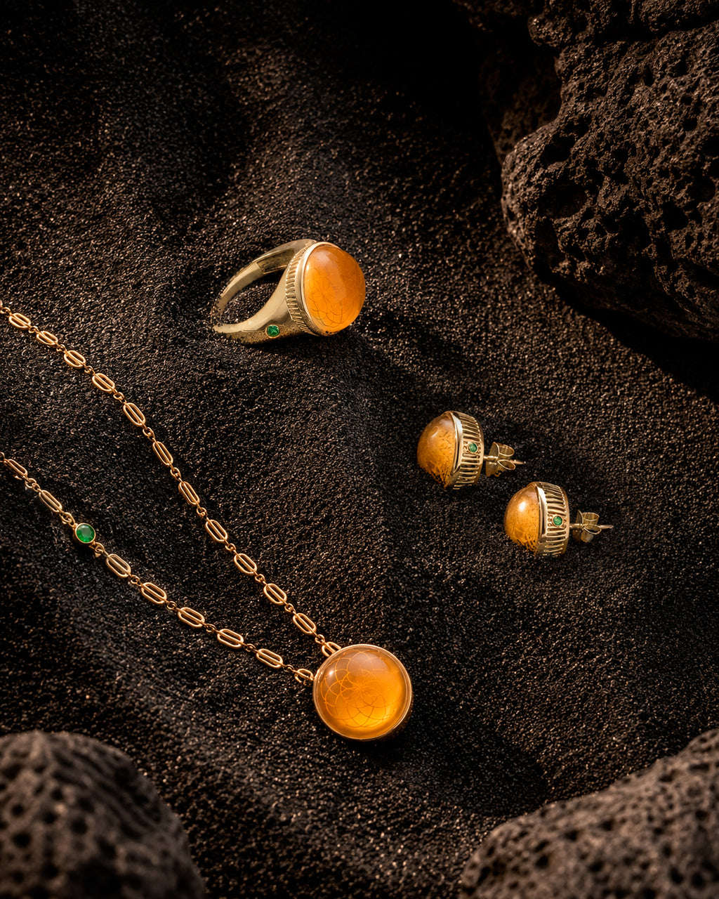 Citrine Torus Pendant Necklace