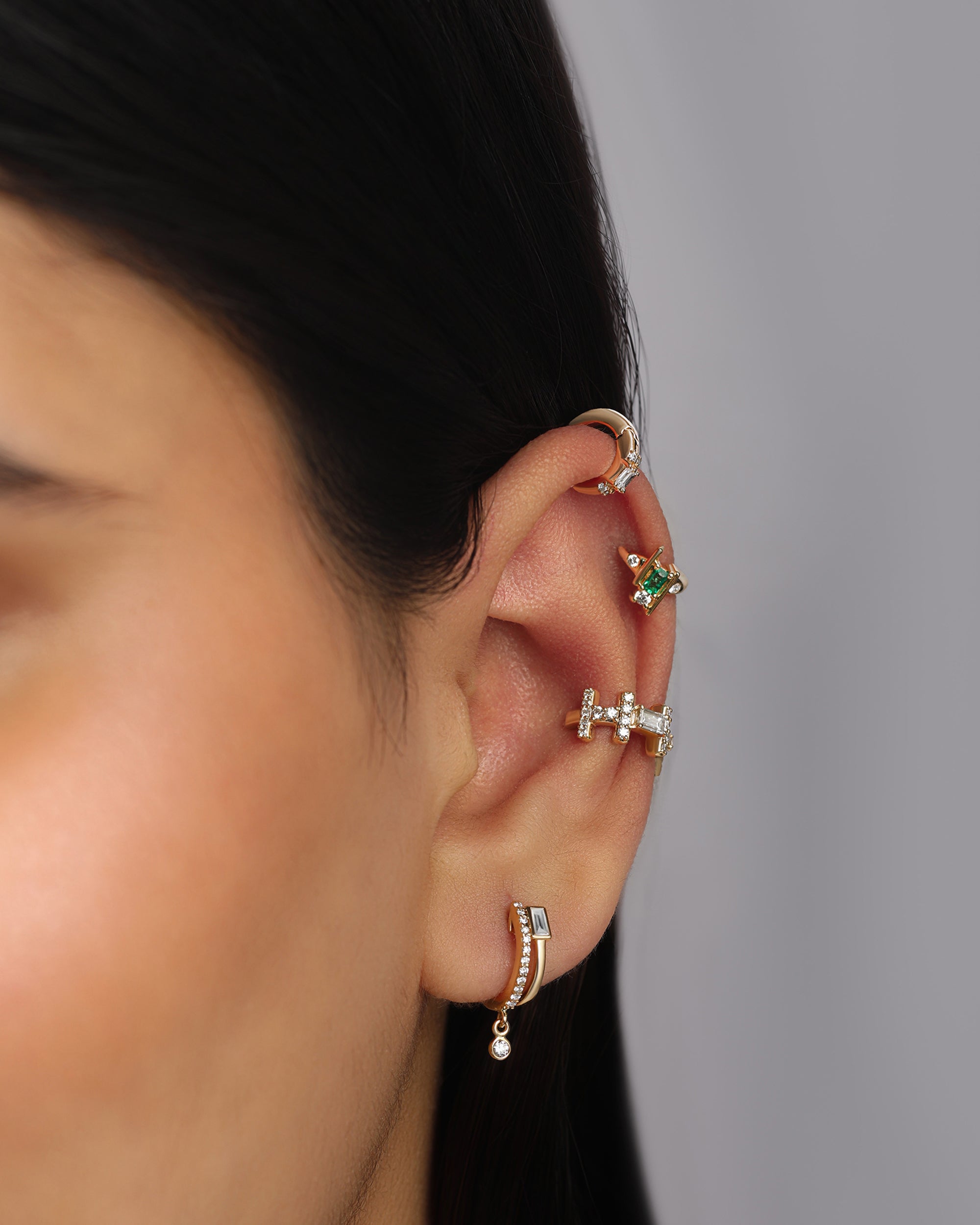 Diamond & 14k Gold Tove Huggie Earrings