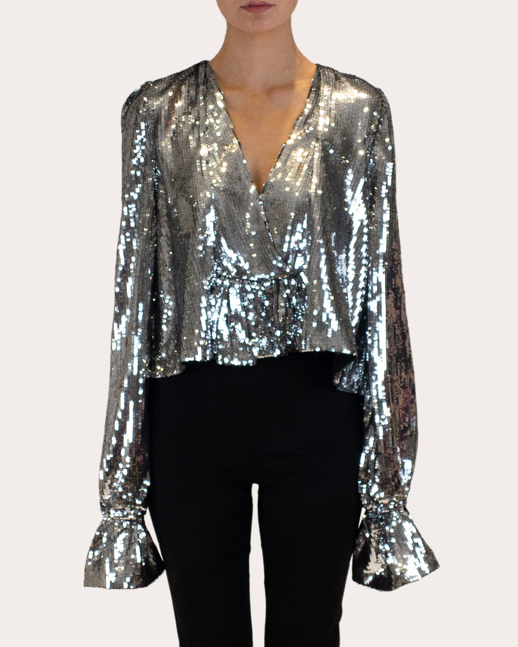 Thistle Ruffle Sequin Top
