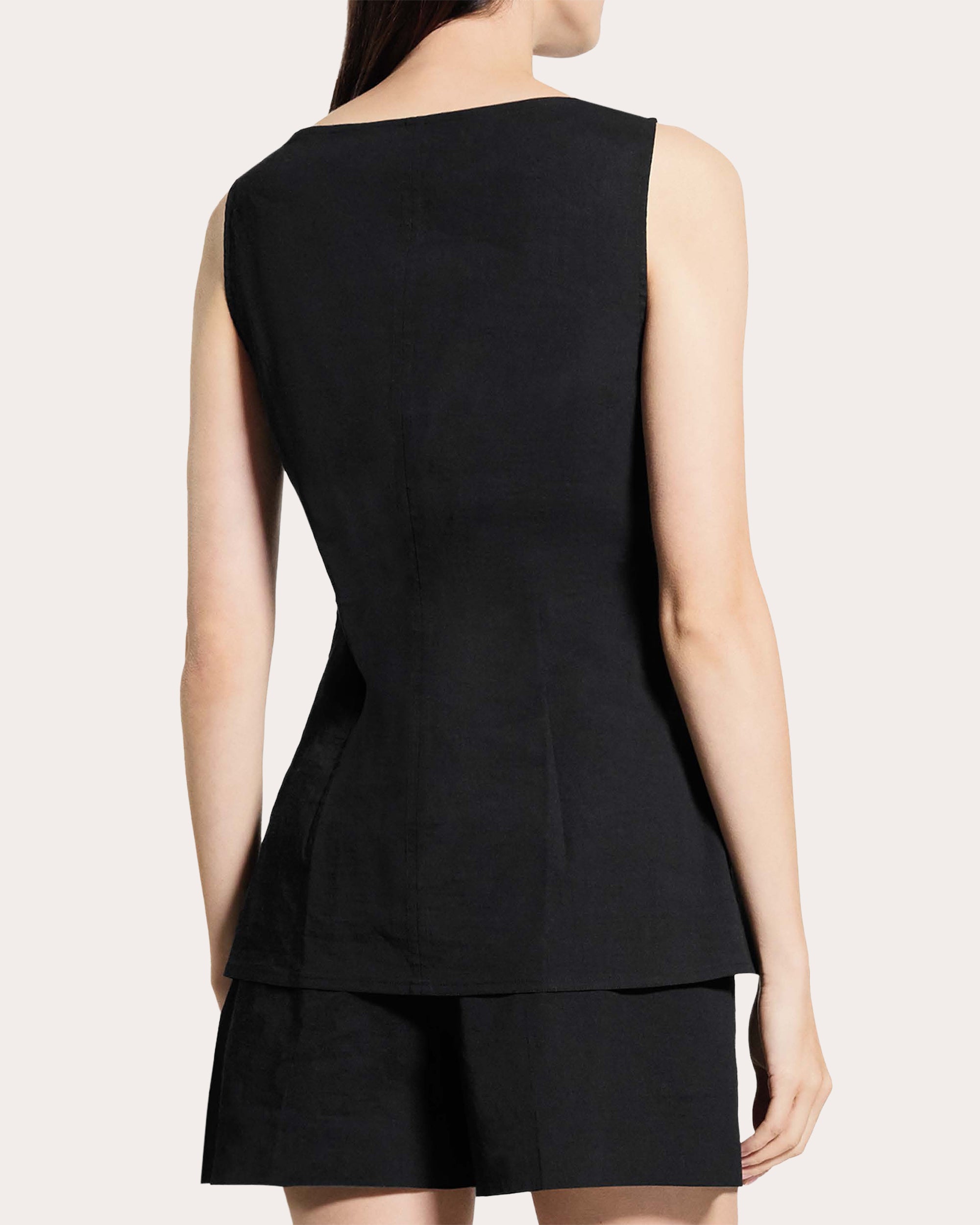 Good Linen Boatneck Cutaway Vest Top