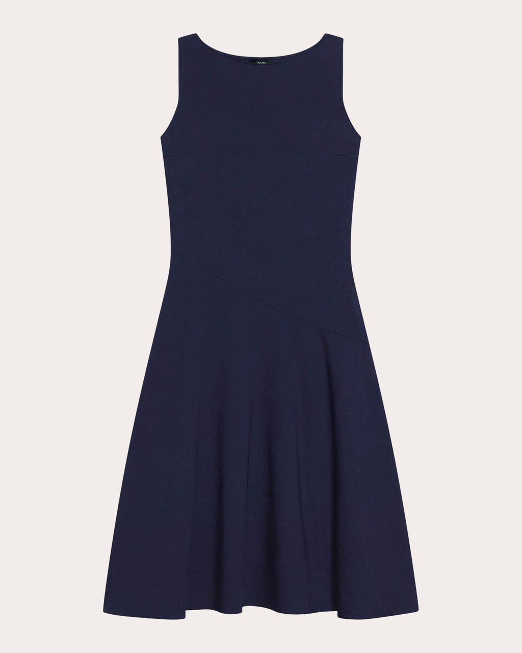 Good Linen Bias-Cut Boatneck Midi Dress