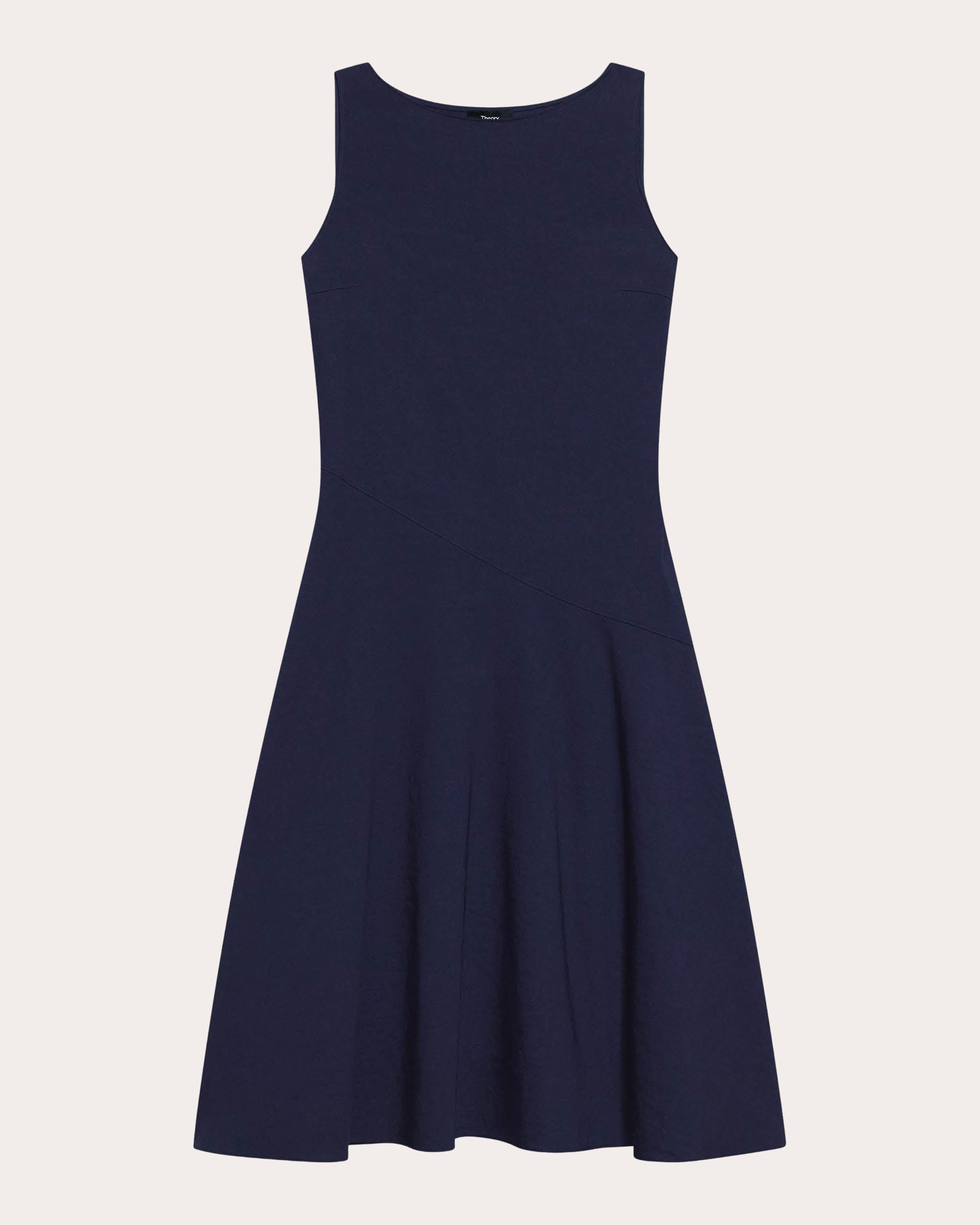 Good Linen Bias-Cut Boatneck Midi Dress