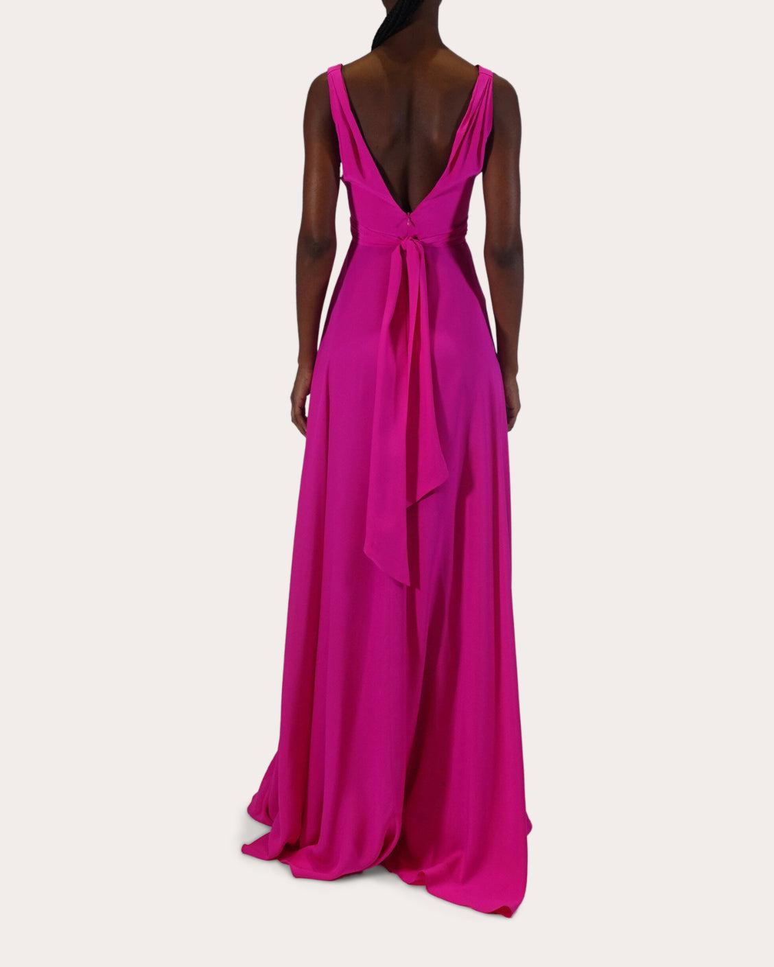 Cirrus Silk Charmeuse Belted Gown