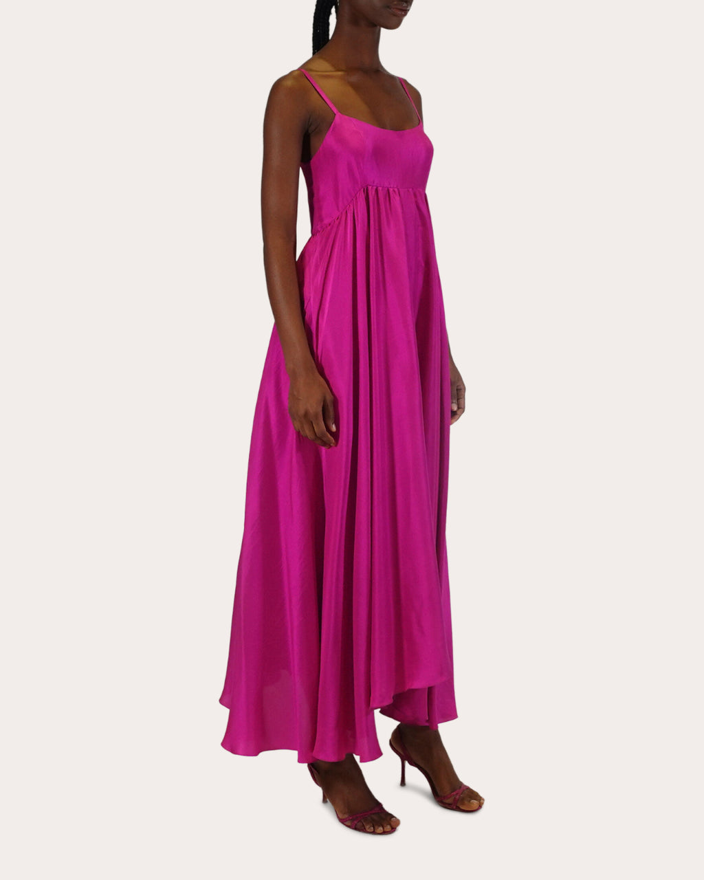 Rachel Raw Silk Midi Dress