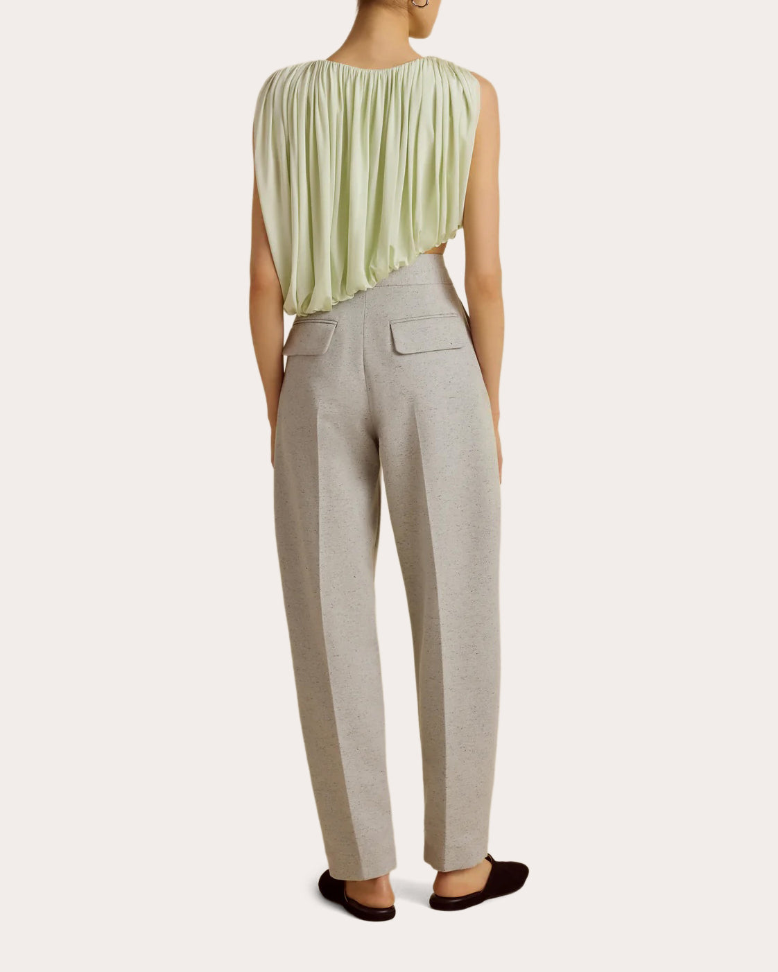 Jersey Gathered Drape Asymmetric Crop Top