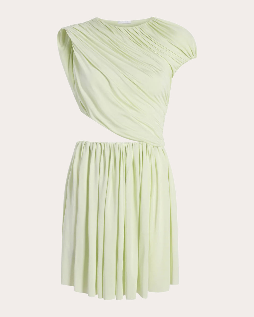 Jersey Cutout Gathered Drape Mini Dress