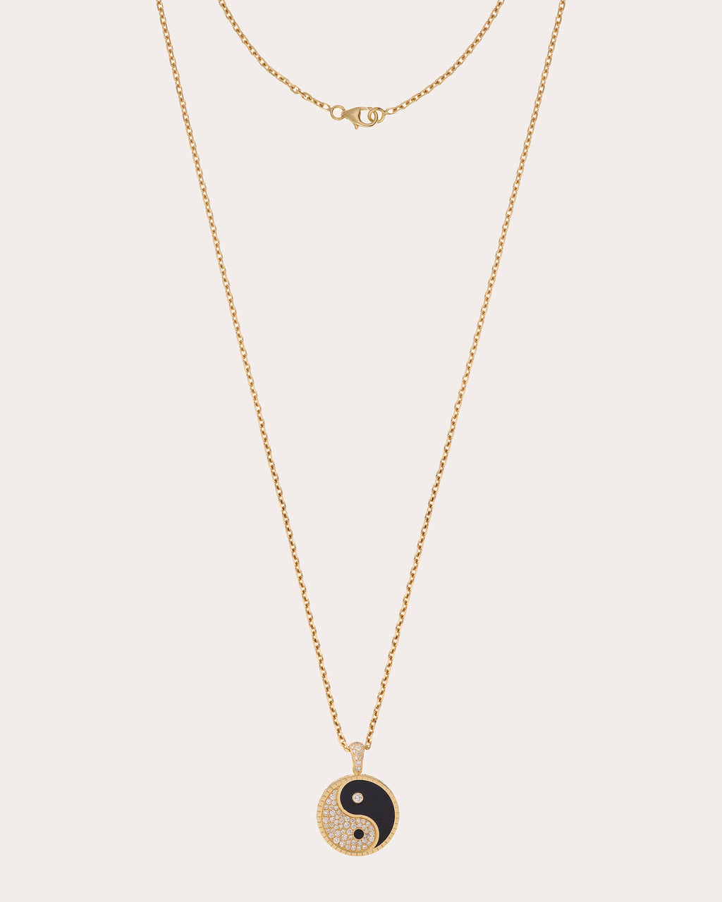 Diamond & 18k Gold Small Yin Yang Pendant Necklace