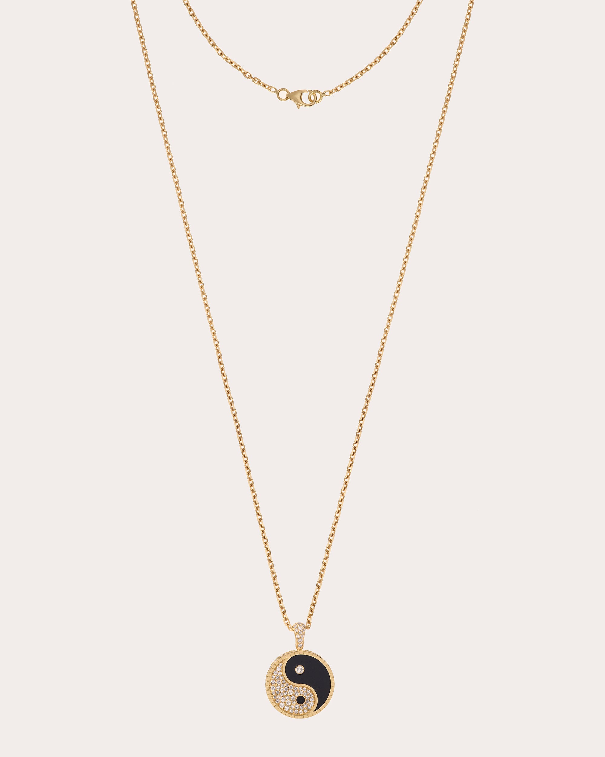 Diamond & 18k Gold Small Yin Yang Pendant Necklace