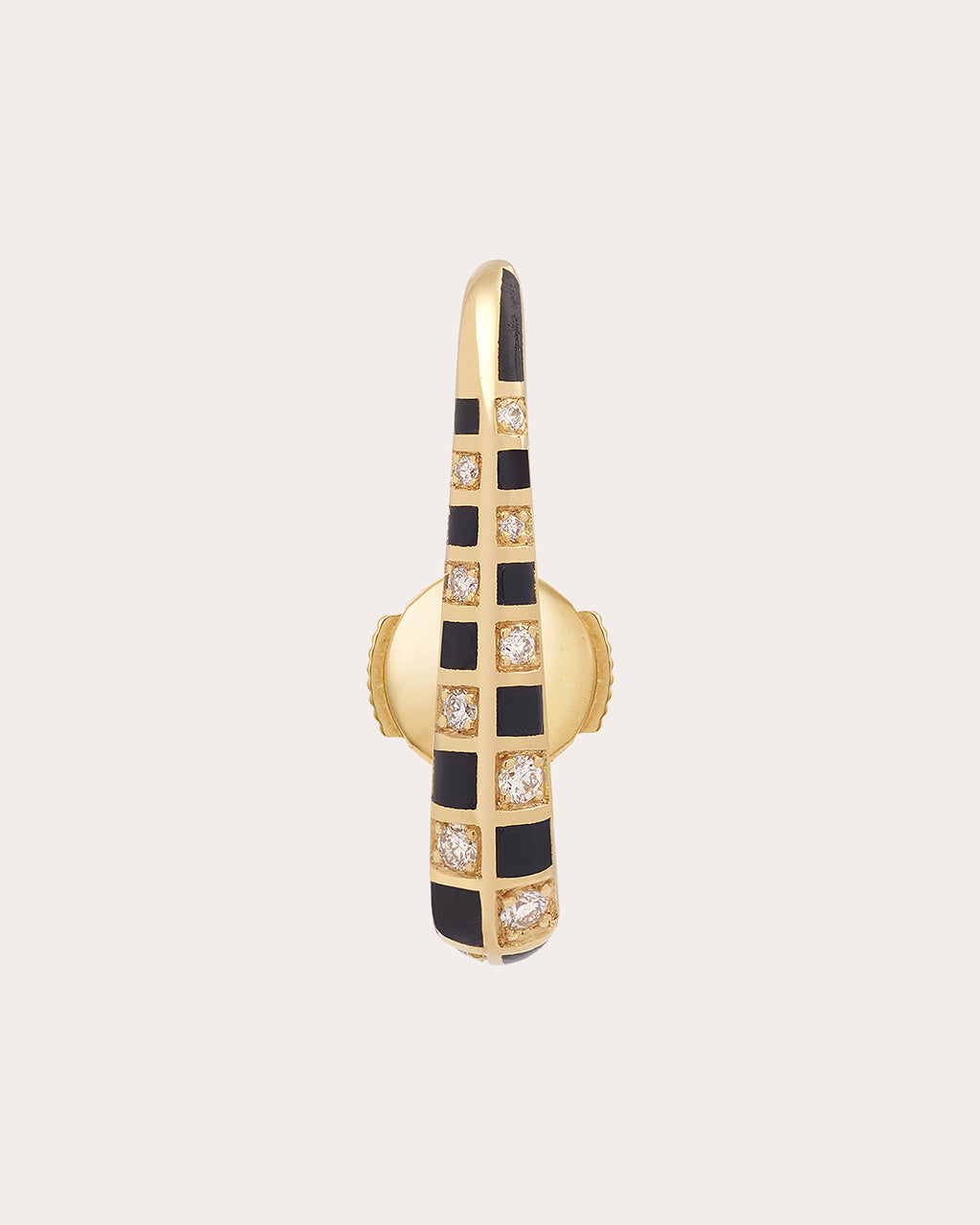Diamond & 18k Gold Illusion Stud Earring