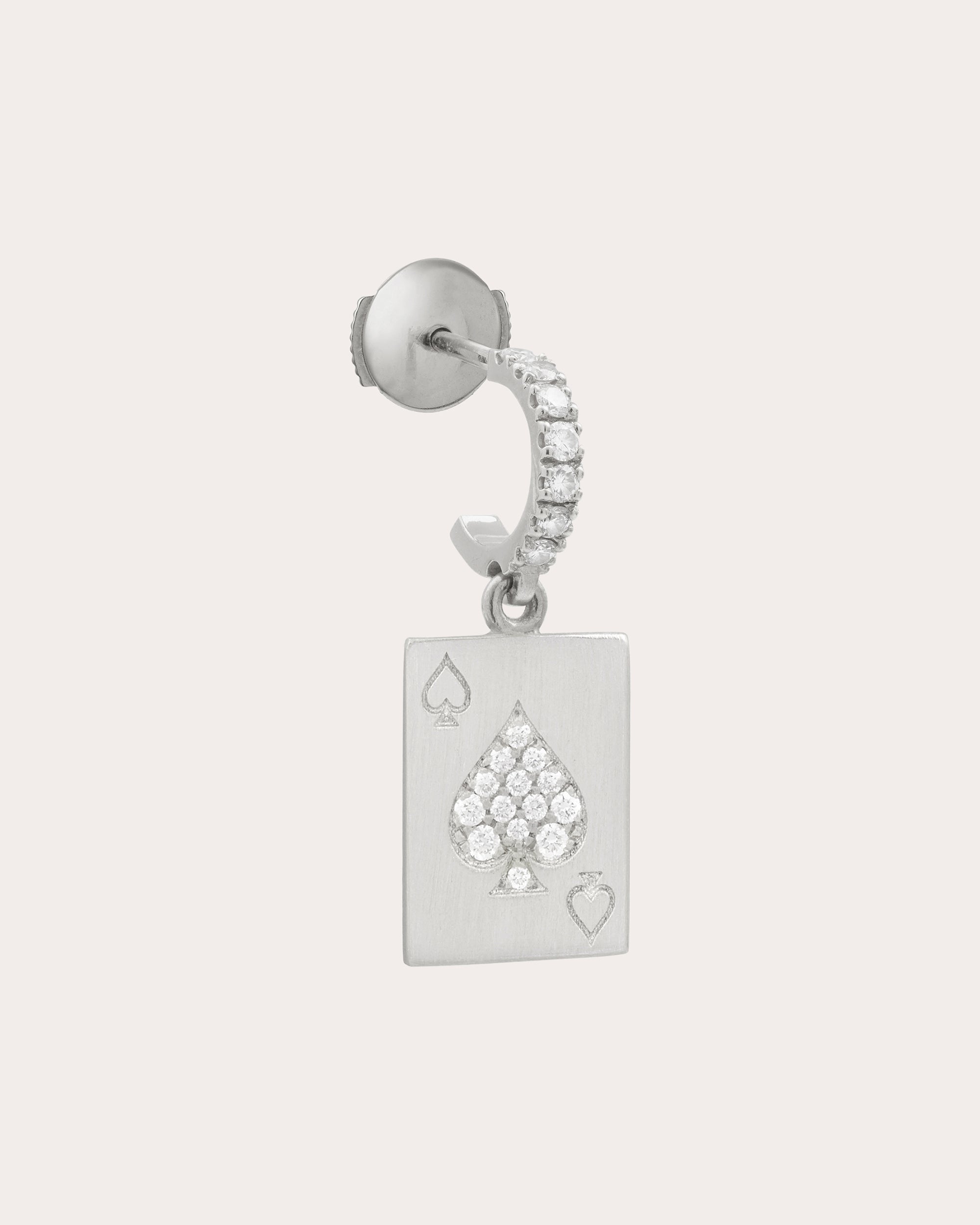 Diamond & 18k White Gold Justice Drop Earring