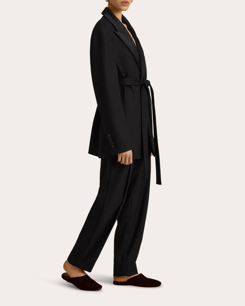 Wool Belted Boyfriend Blazer