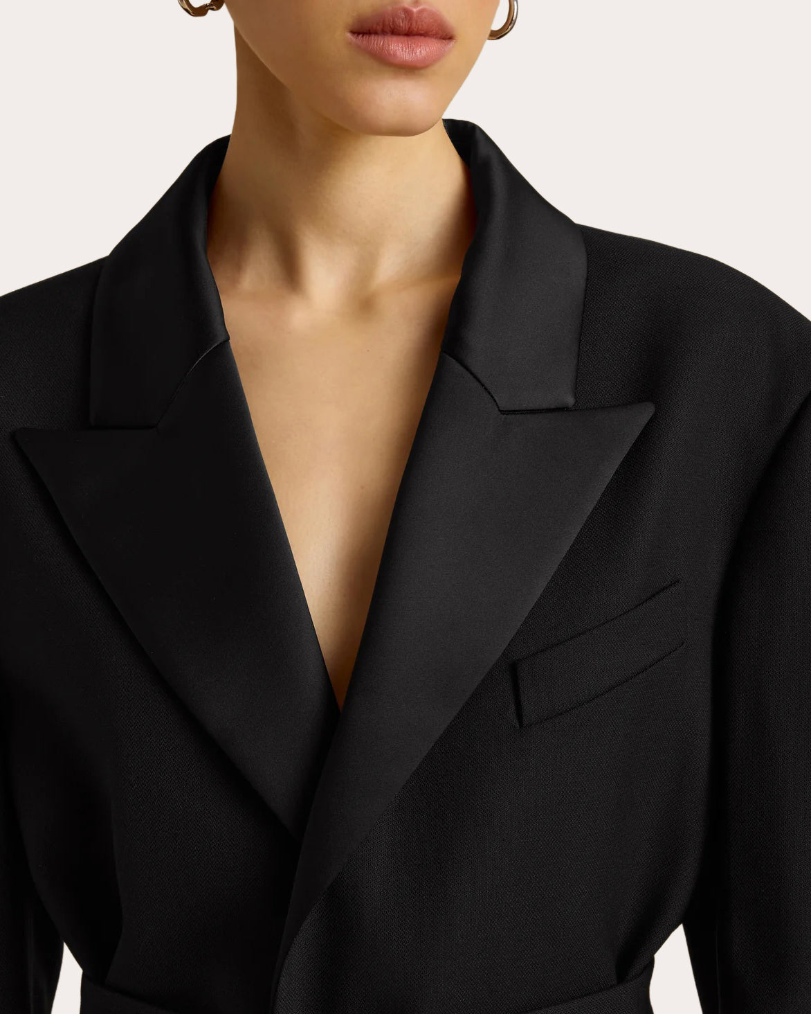 Wool Belted Boyfriend Blazer