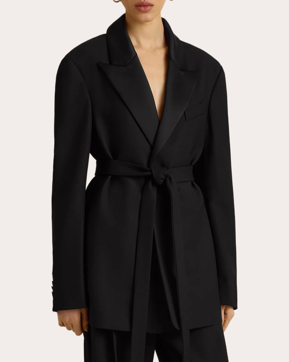 Wool Belted Boyfriend Blazer