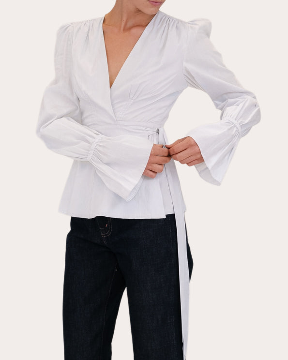 Willow Cotton Voile Gathered Wrap Top