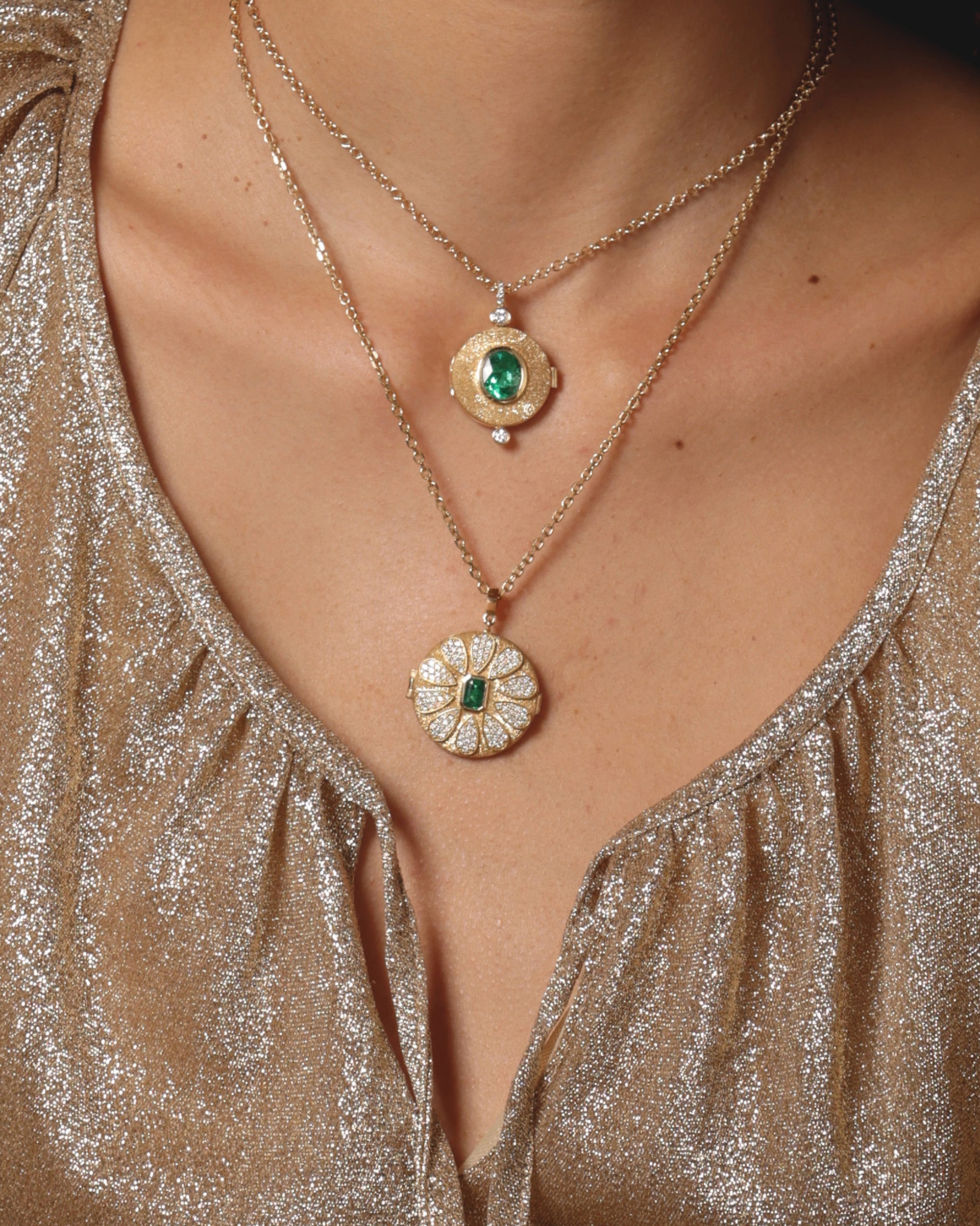 Emerald & Diamond Wonder Locket Necklace