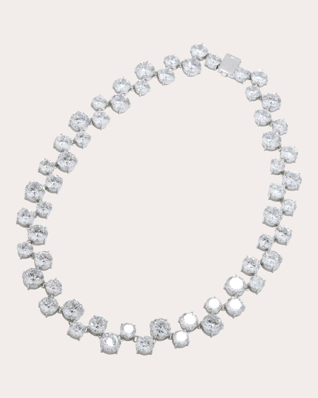 Cubic Zirconia Checkerboard Necklace