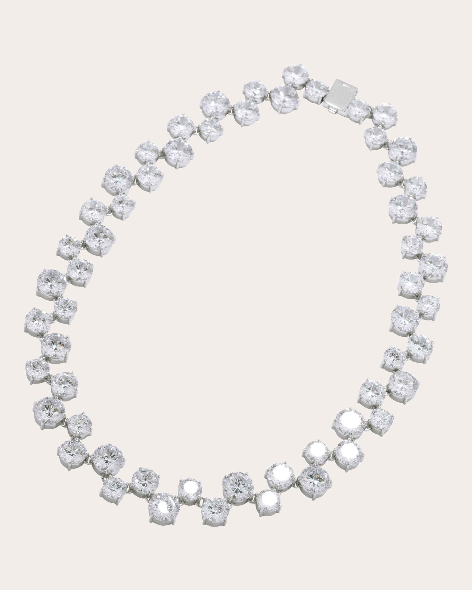 Cubic Zirconia Checkerboard Necklace