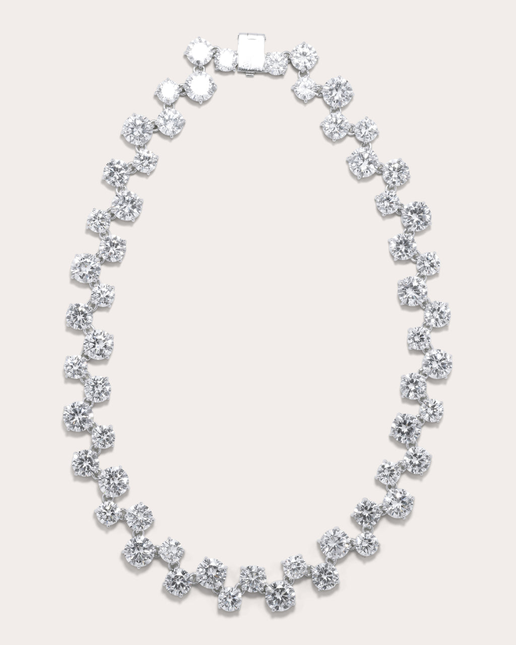 Cubic Zirconia Checkerboard Necklace