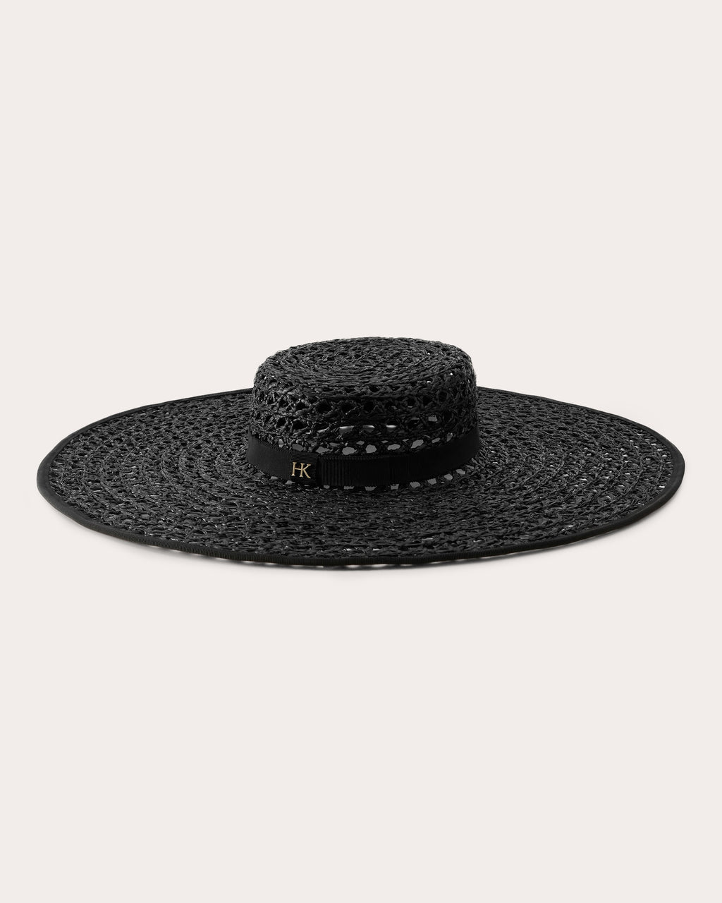Kavya Raffia Lace Crocheted Boater Hat