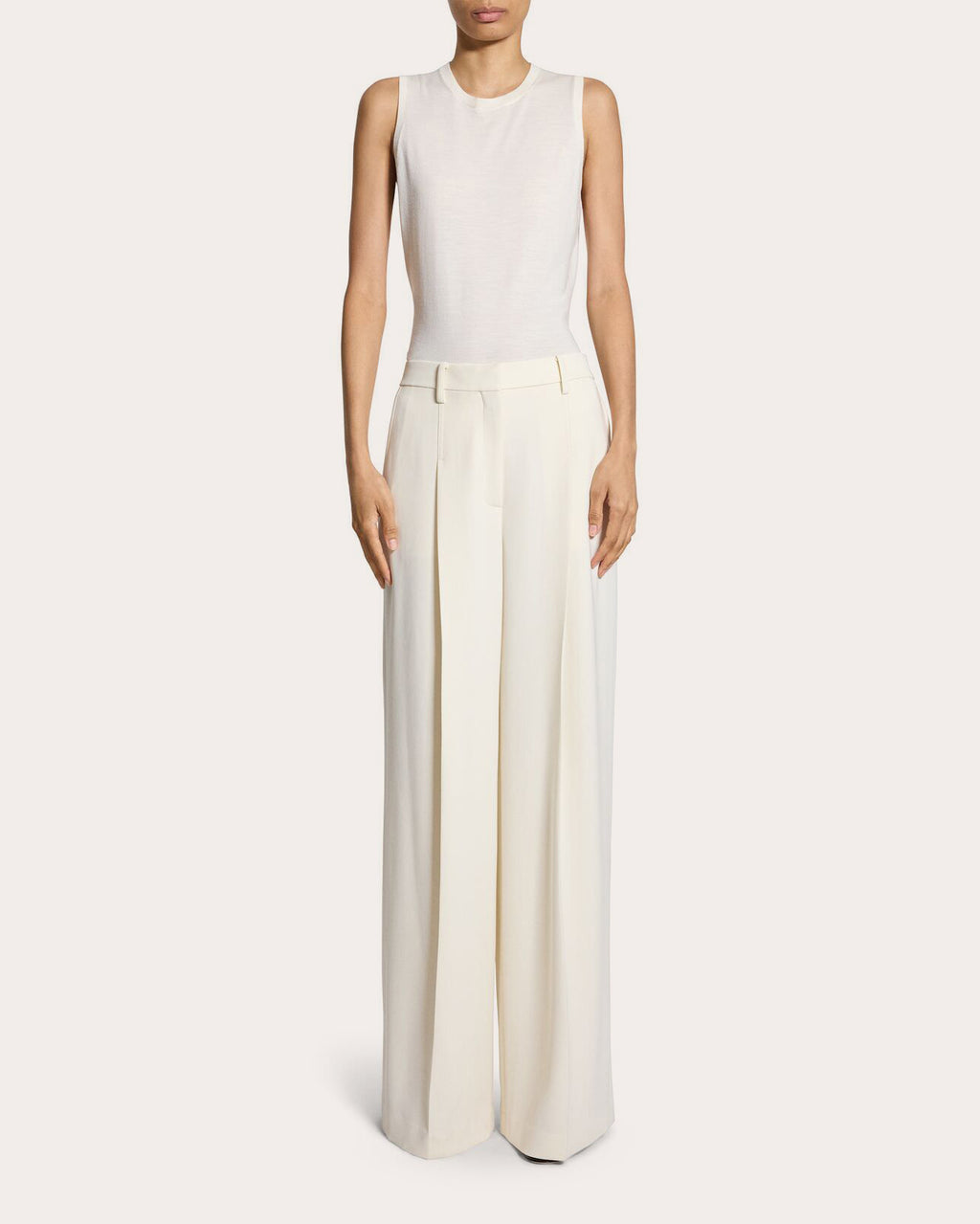 Admiral Crepe Pleated Wide-Leg Trousers