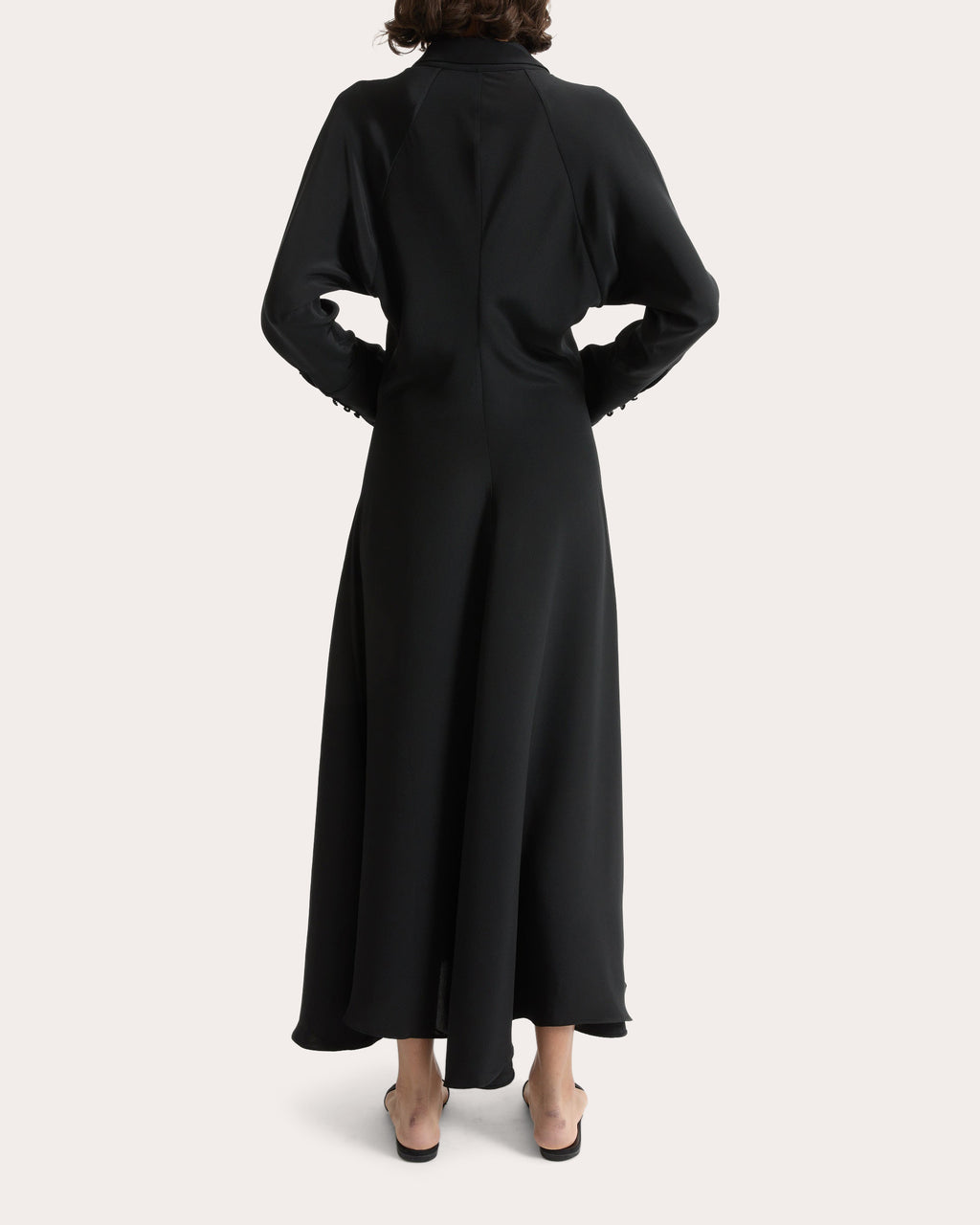 Lea Silk Crepe Collared A-Line Dress