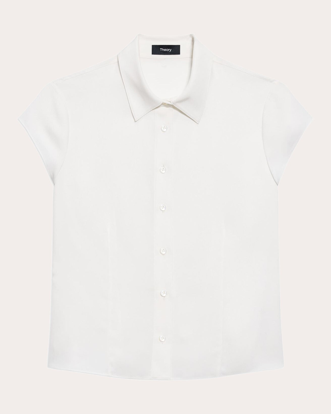 Silk Cap-Sleeve Button-Up