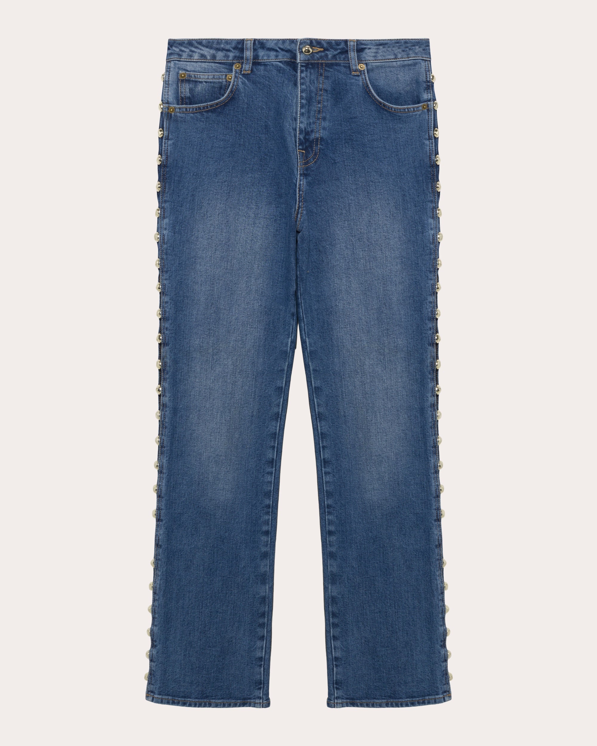 Amelia Studded High-Rise Jeans