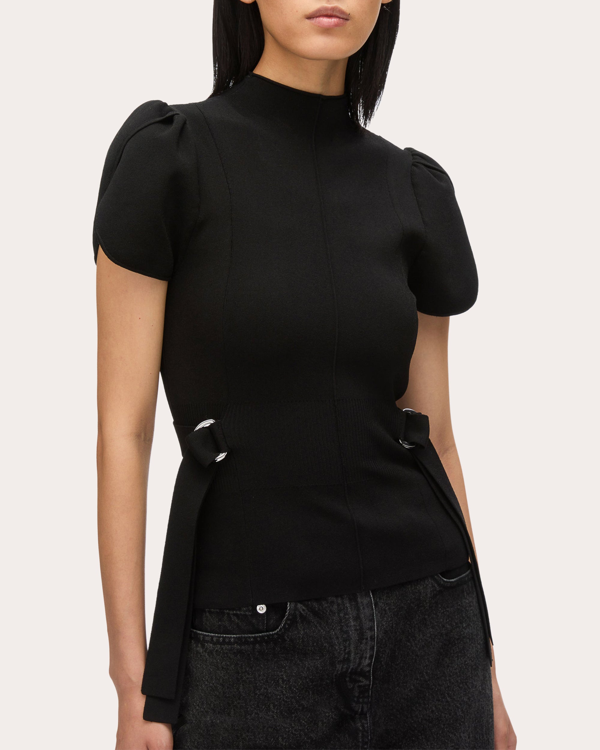 Ribbed Mock Neck Top