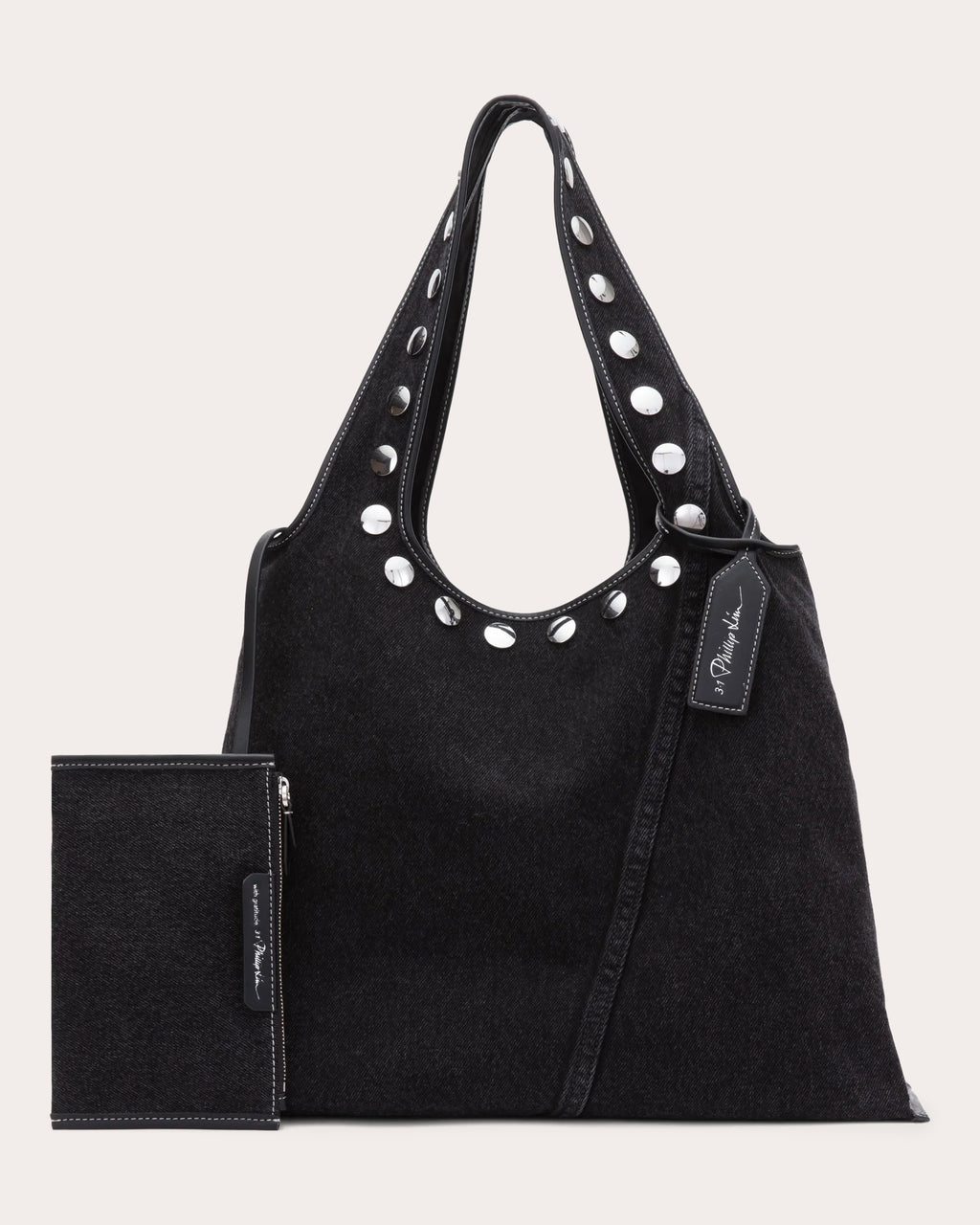 Market Studded Washed Denim Tote