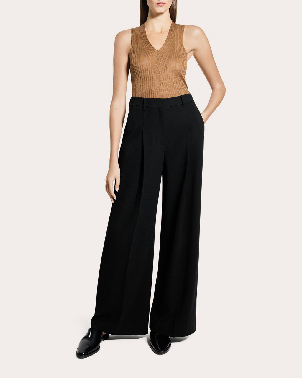 Admiral Crepe Pleated Wide-Leg Trousers