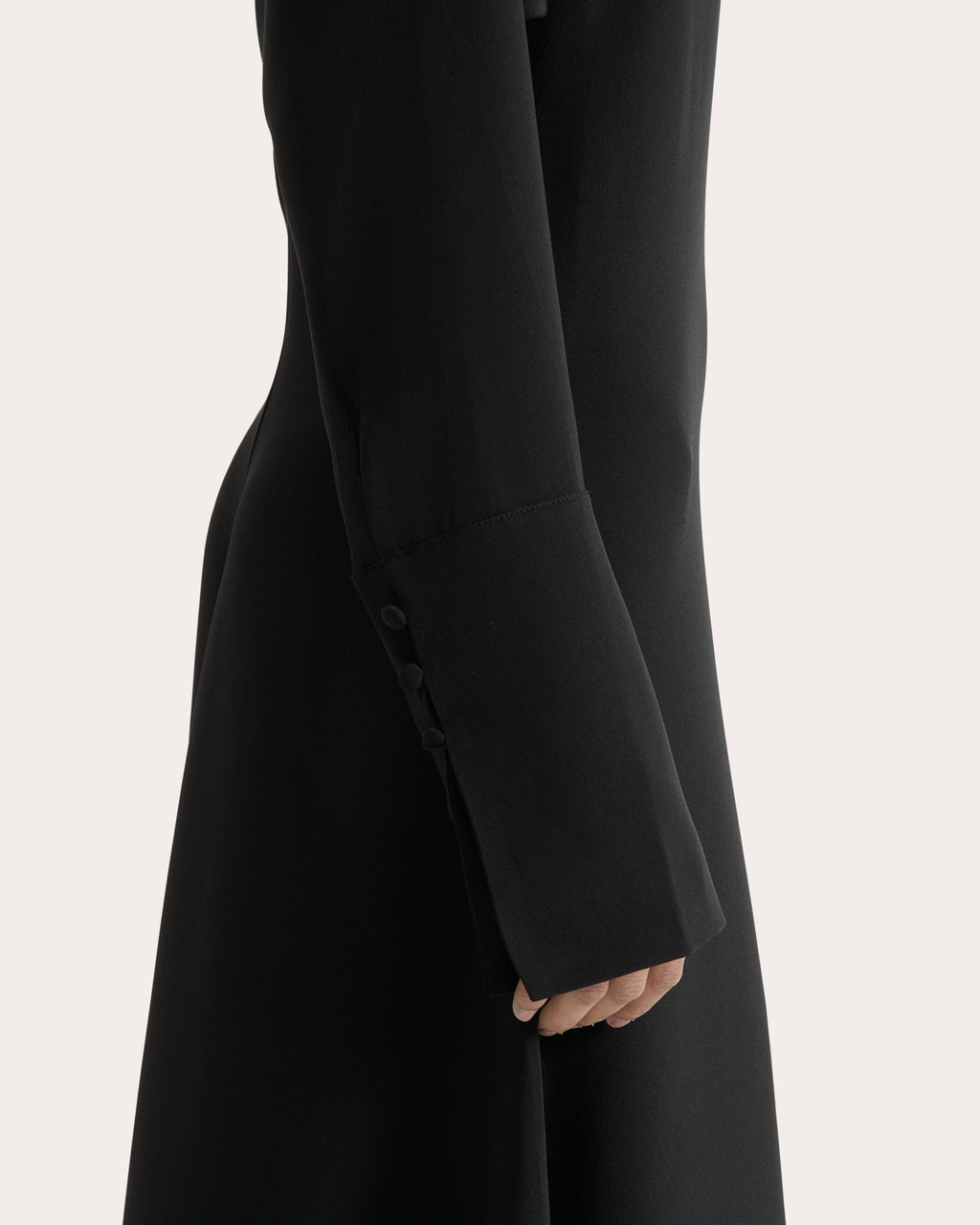Lea Silk Crepe Collared A-Line Dress
