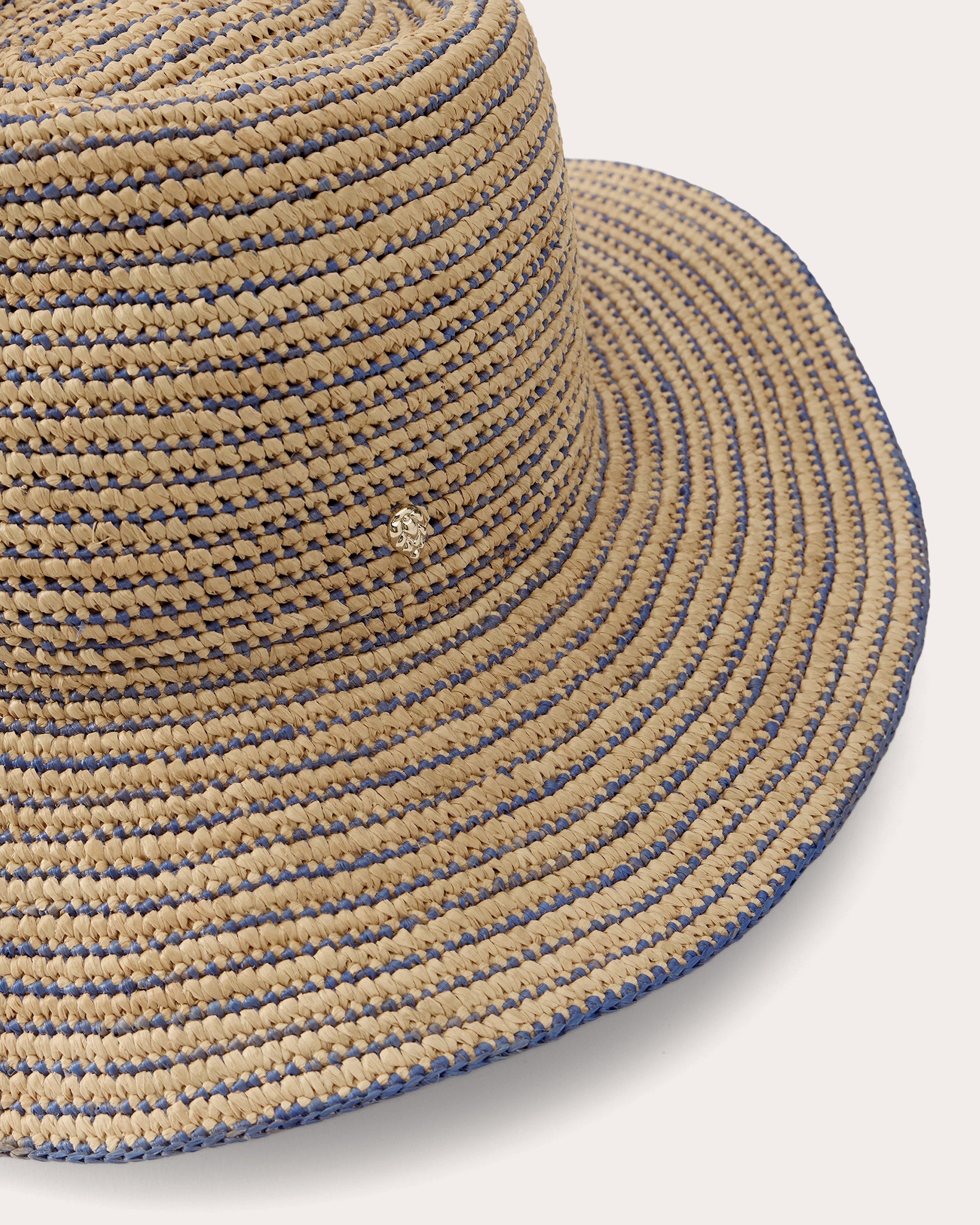 Steevie Stripe Crocheted Raffia Fedora