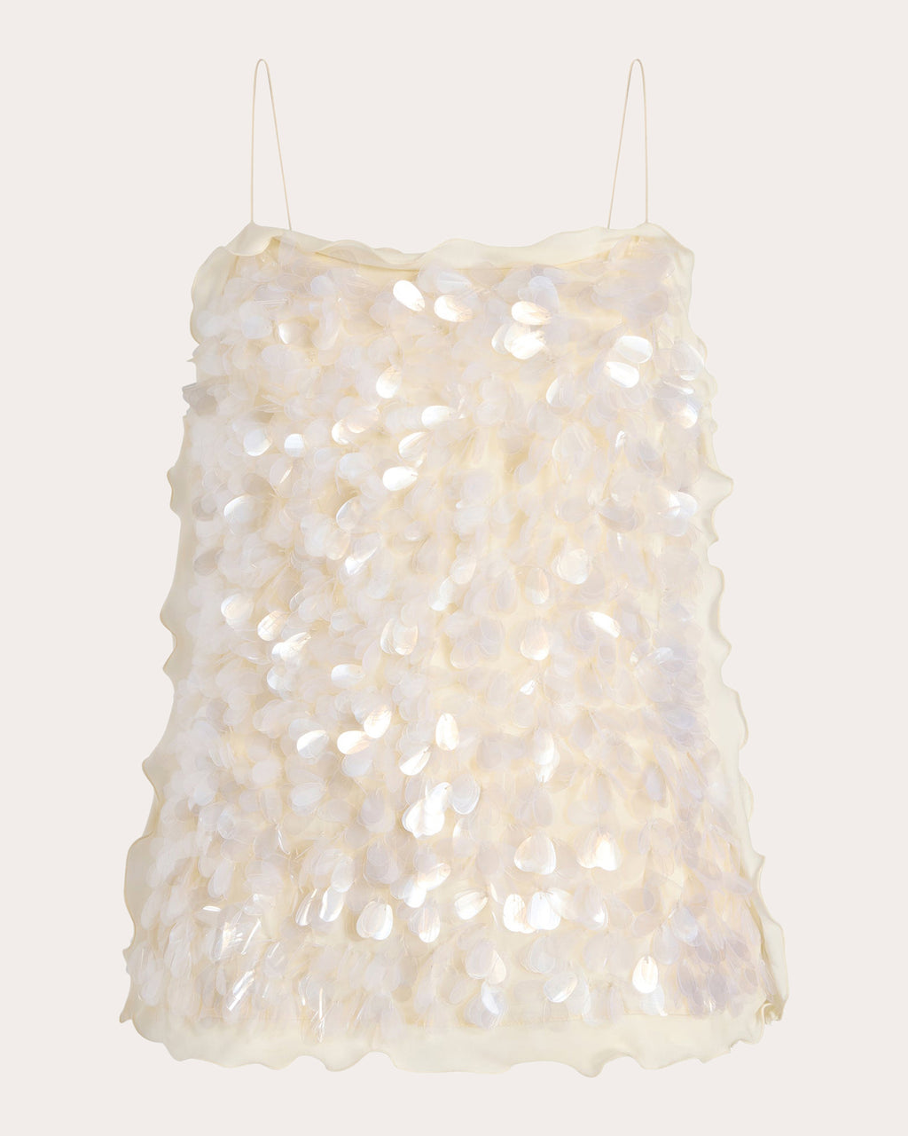 Sequin Paillette Silk Crepe de Chine Camisole