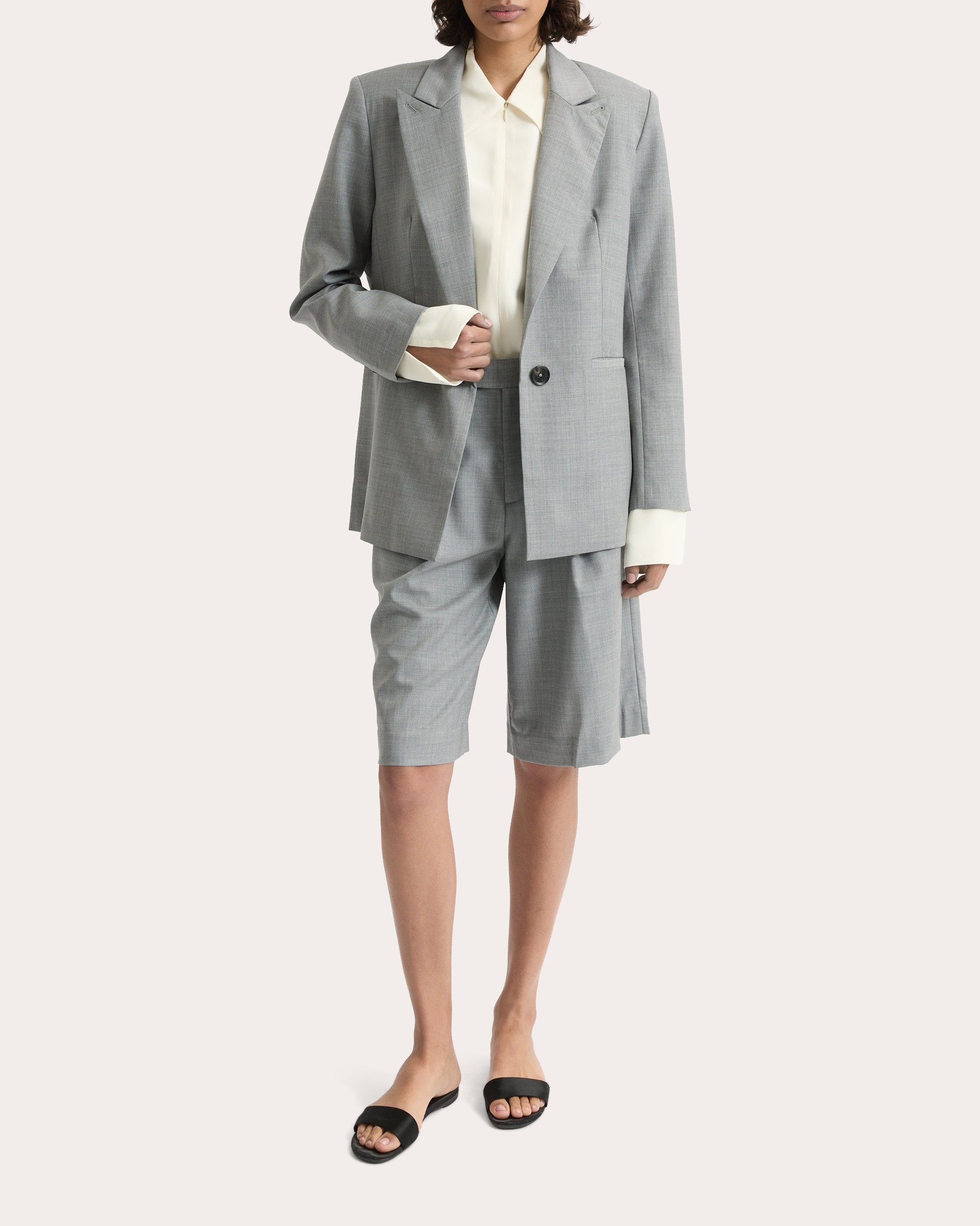 Ila Pleated Wool Bermuda Shorts