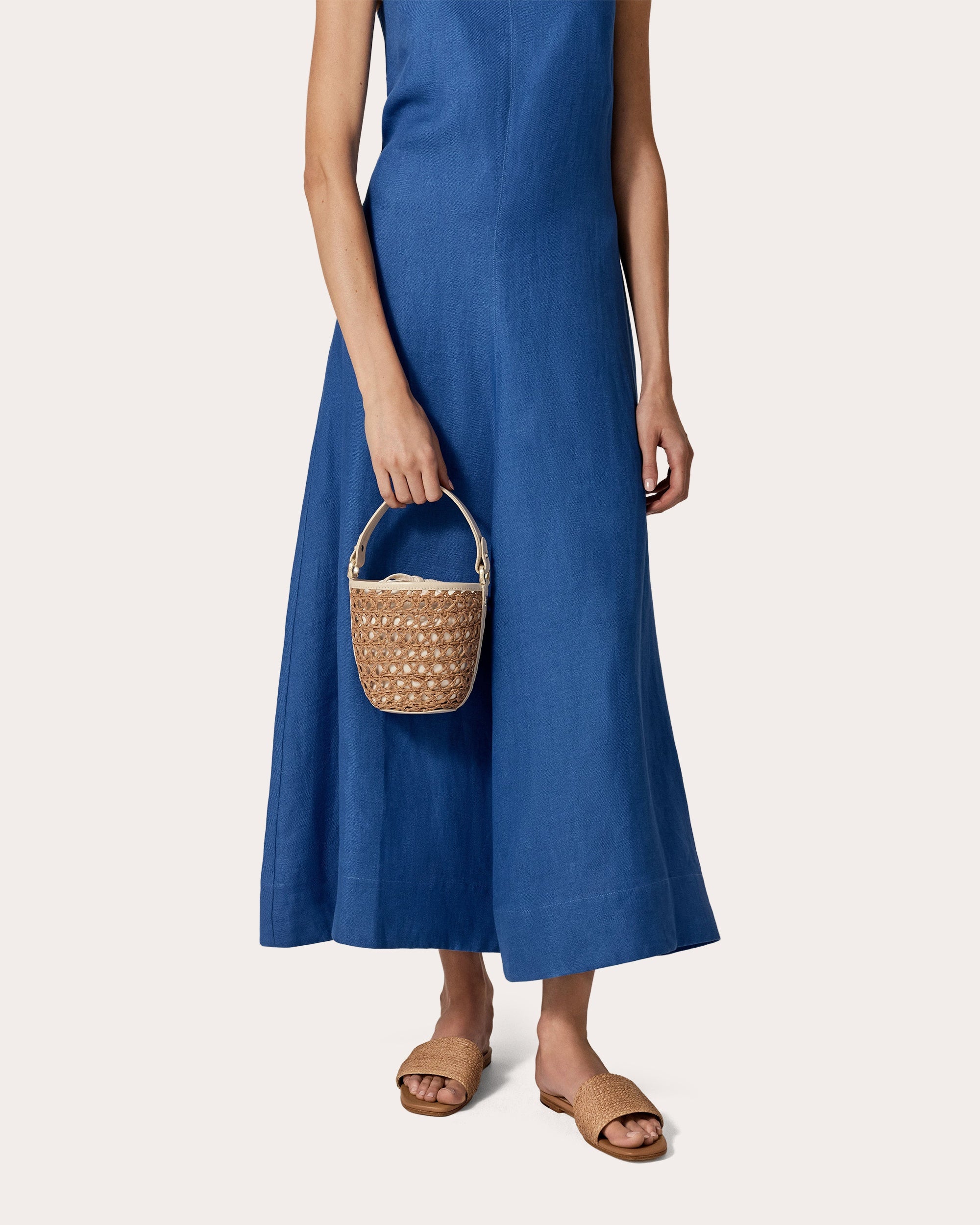 Ama Raffia Lace Braid Mini Basket