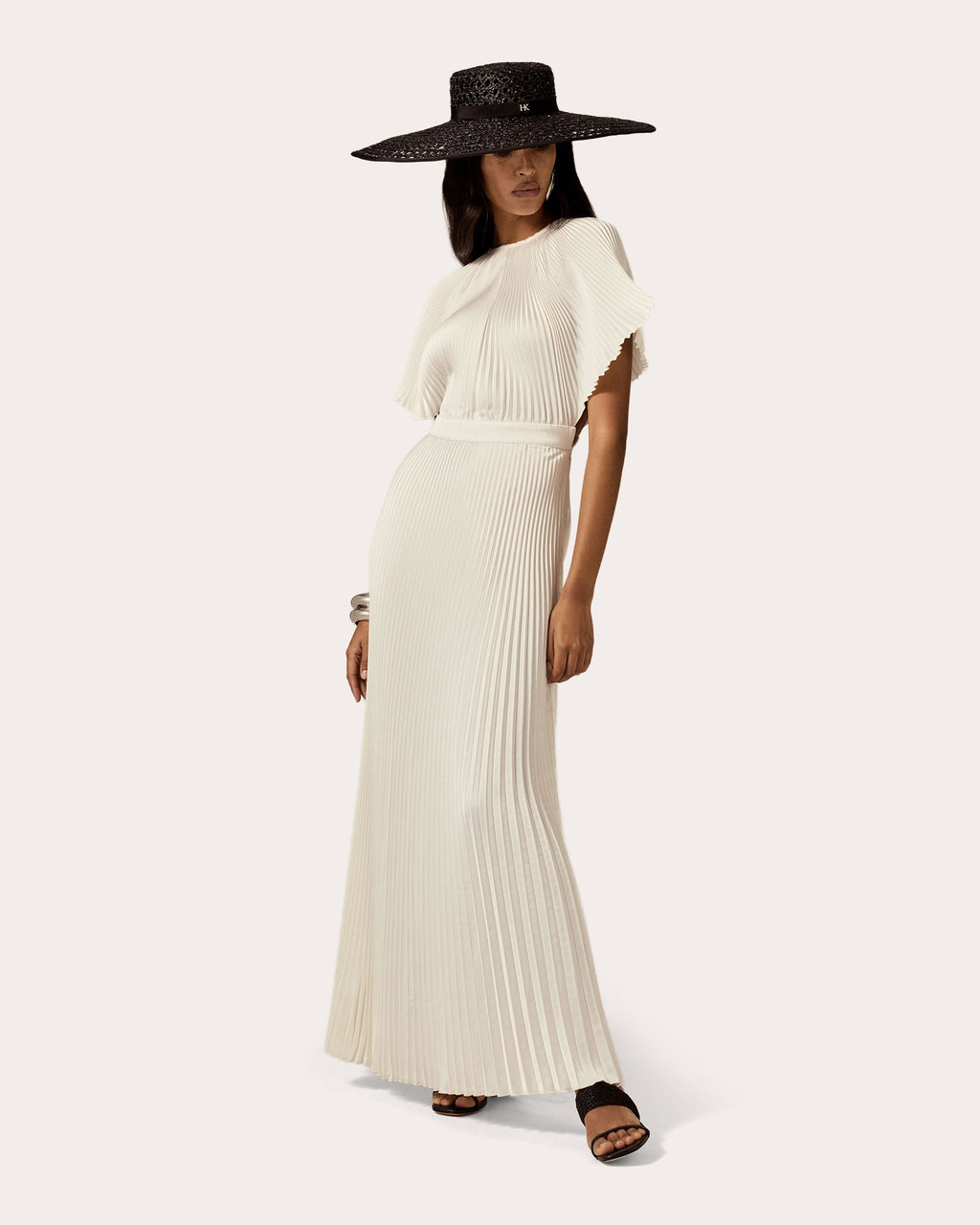 Kavya Raffia Lace Crocheted Boater Hat