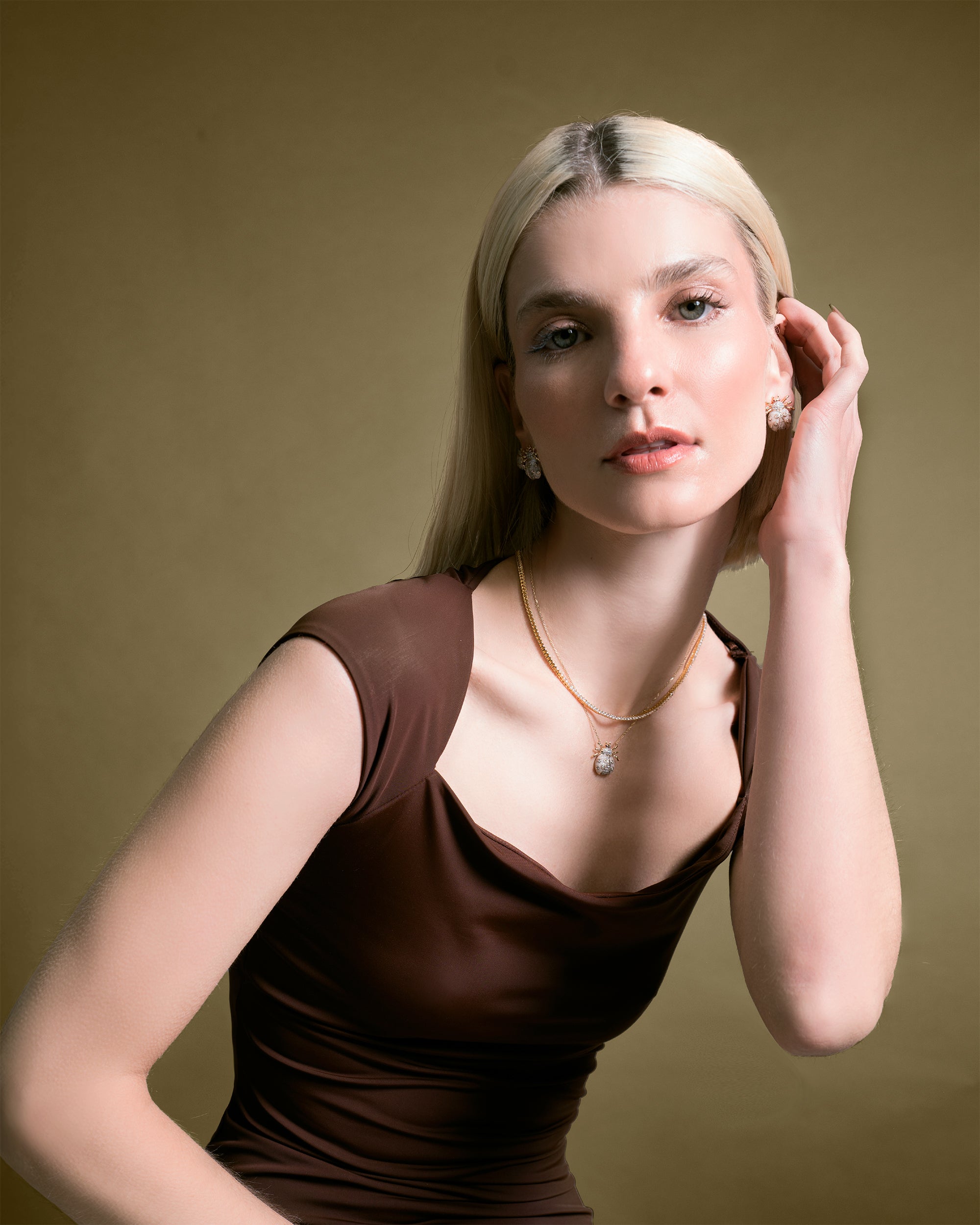 Diamond & 18k Gold Royal Ladybug Pendant Necklace