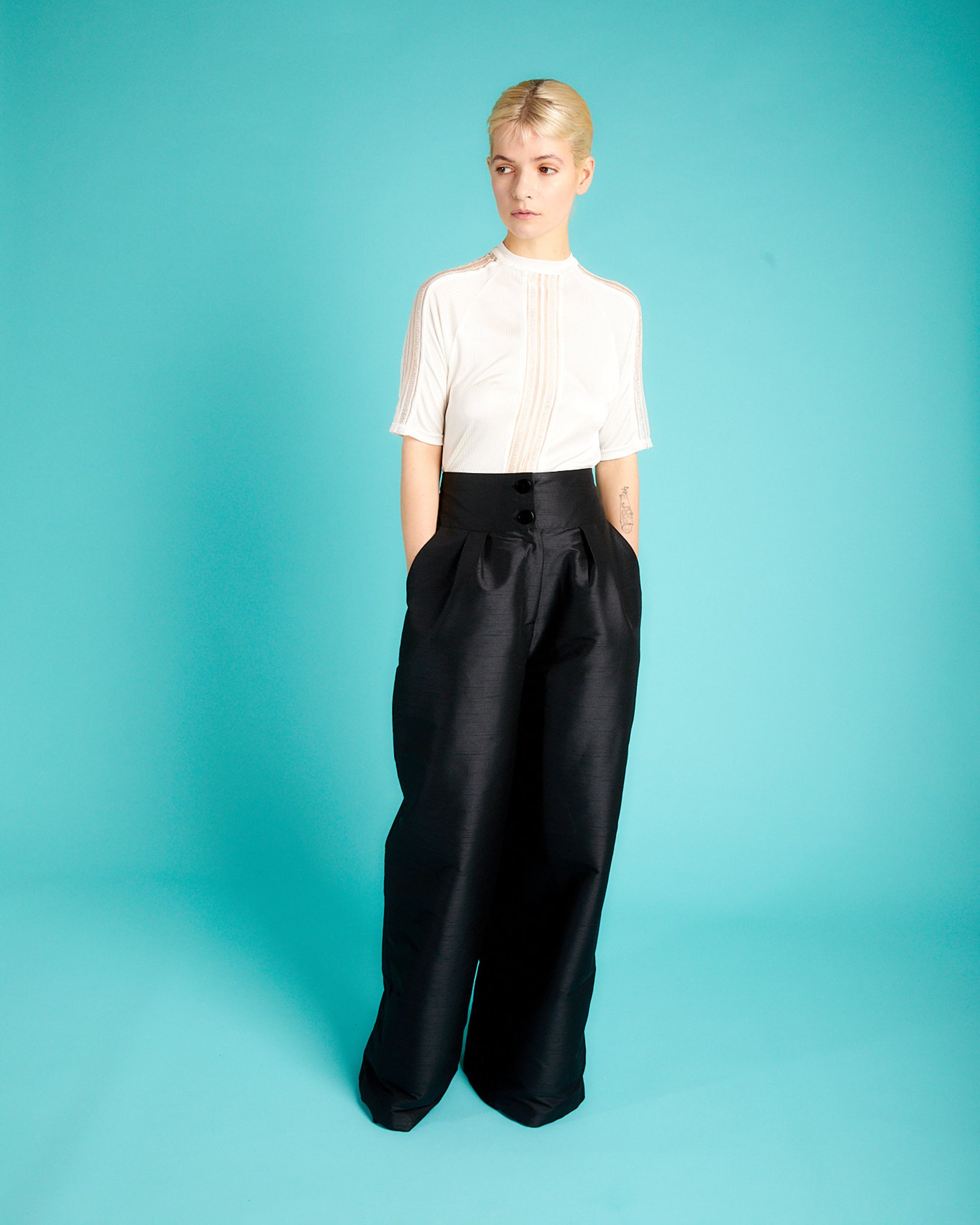Nola Silk Wide-Leg Trousers