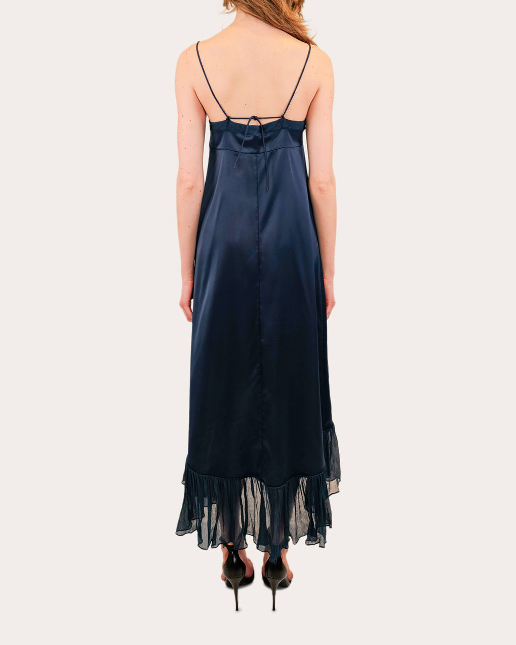 Layla Satin Chiffon A-Line Midi Dress