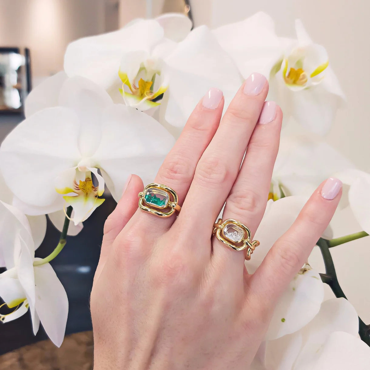 Diamond & 18k Gold Malha Shaker Ring