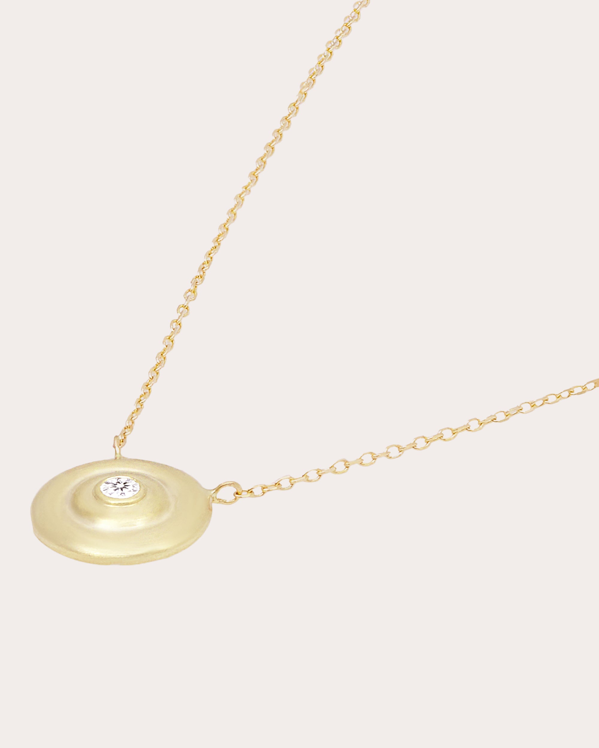 Diamond & 14k Gold Small Evolve Disc Pendant Necklace